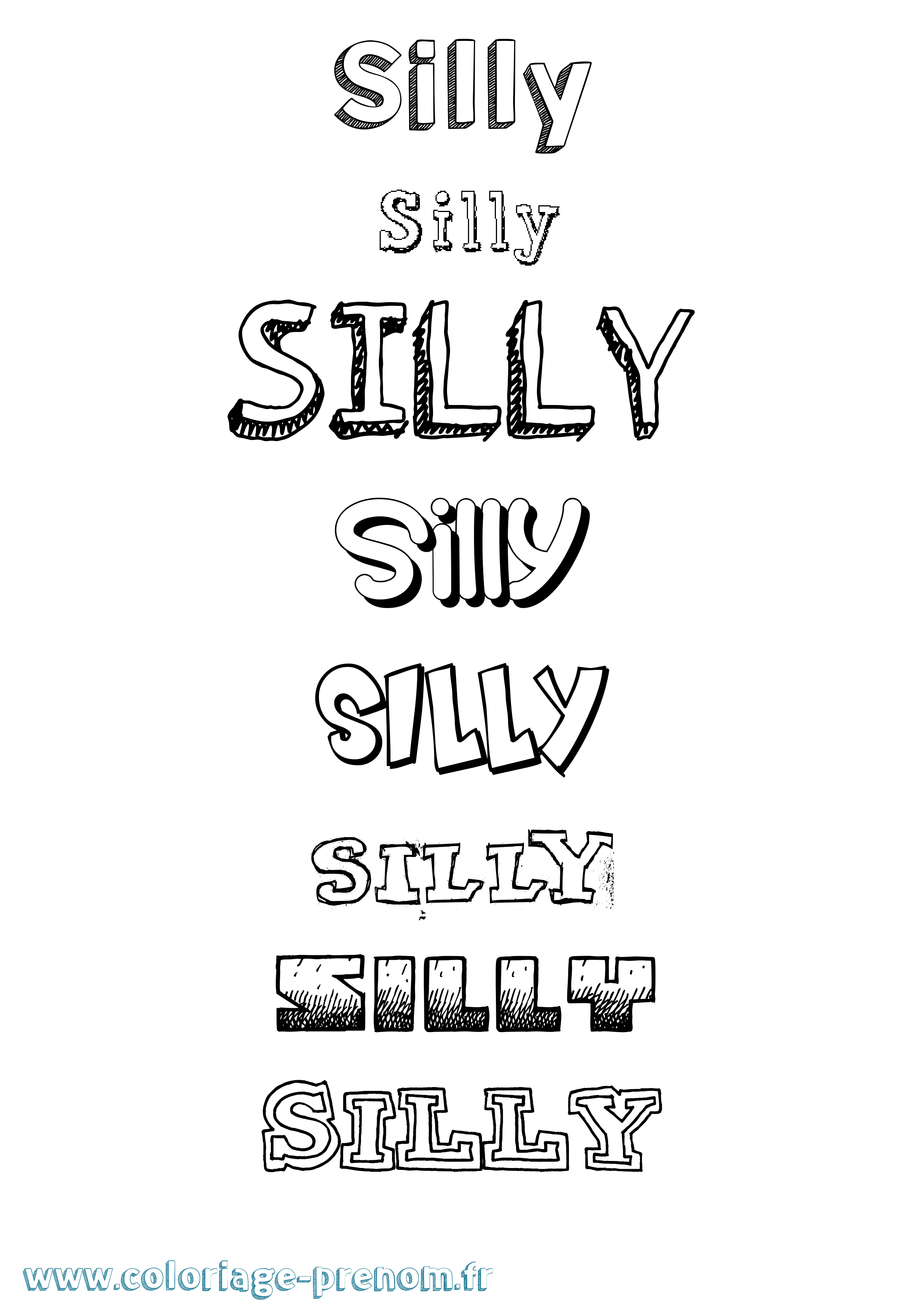 Coloriage Silly Dessiné Coloriage prénom Silly Dessiné