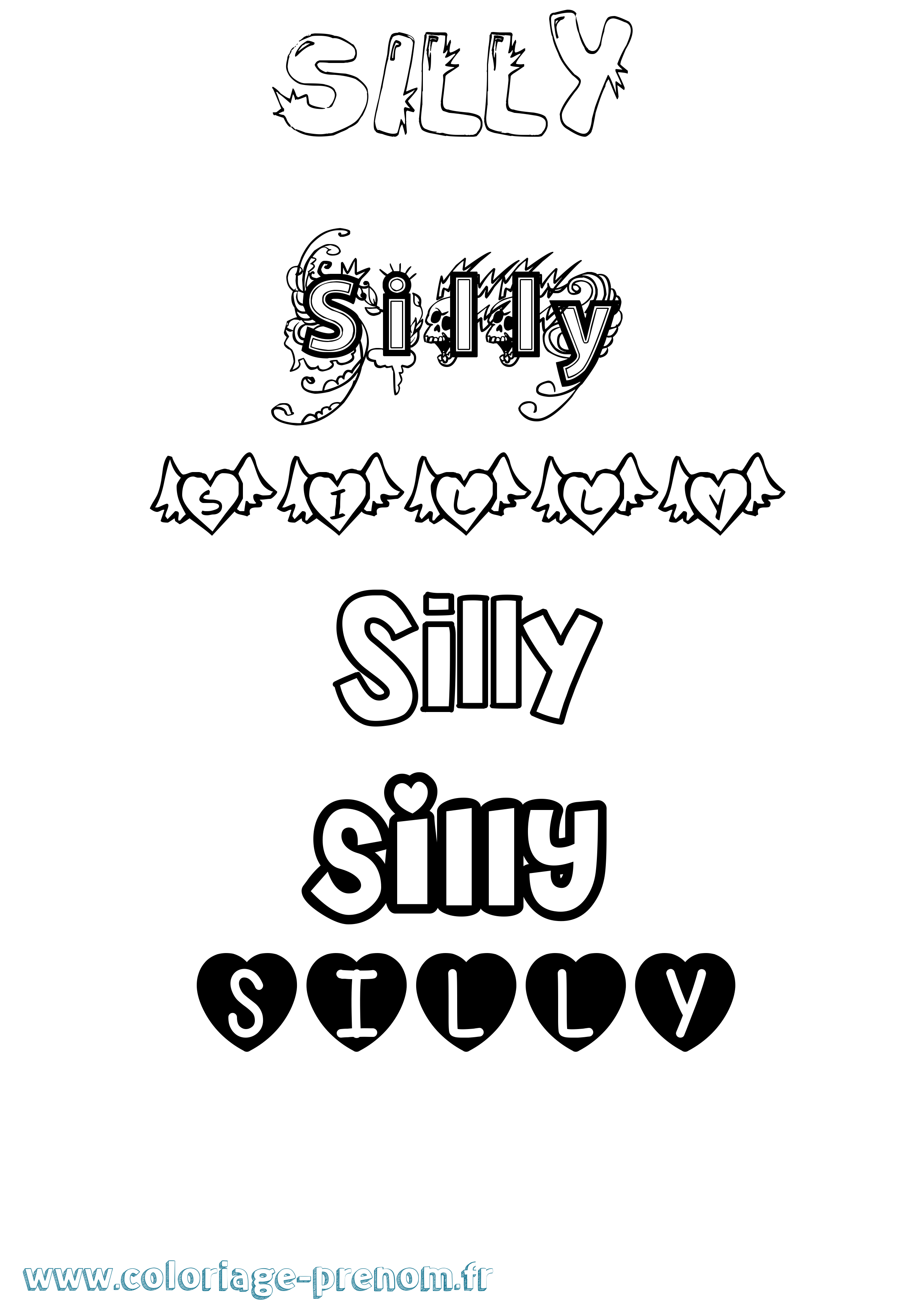 Coloriage Silly Girly Coloriage prénom Silly Girly