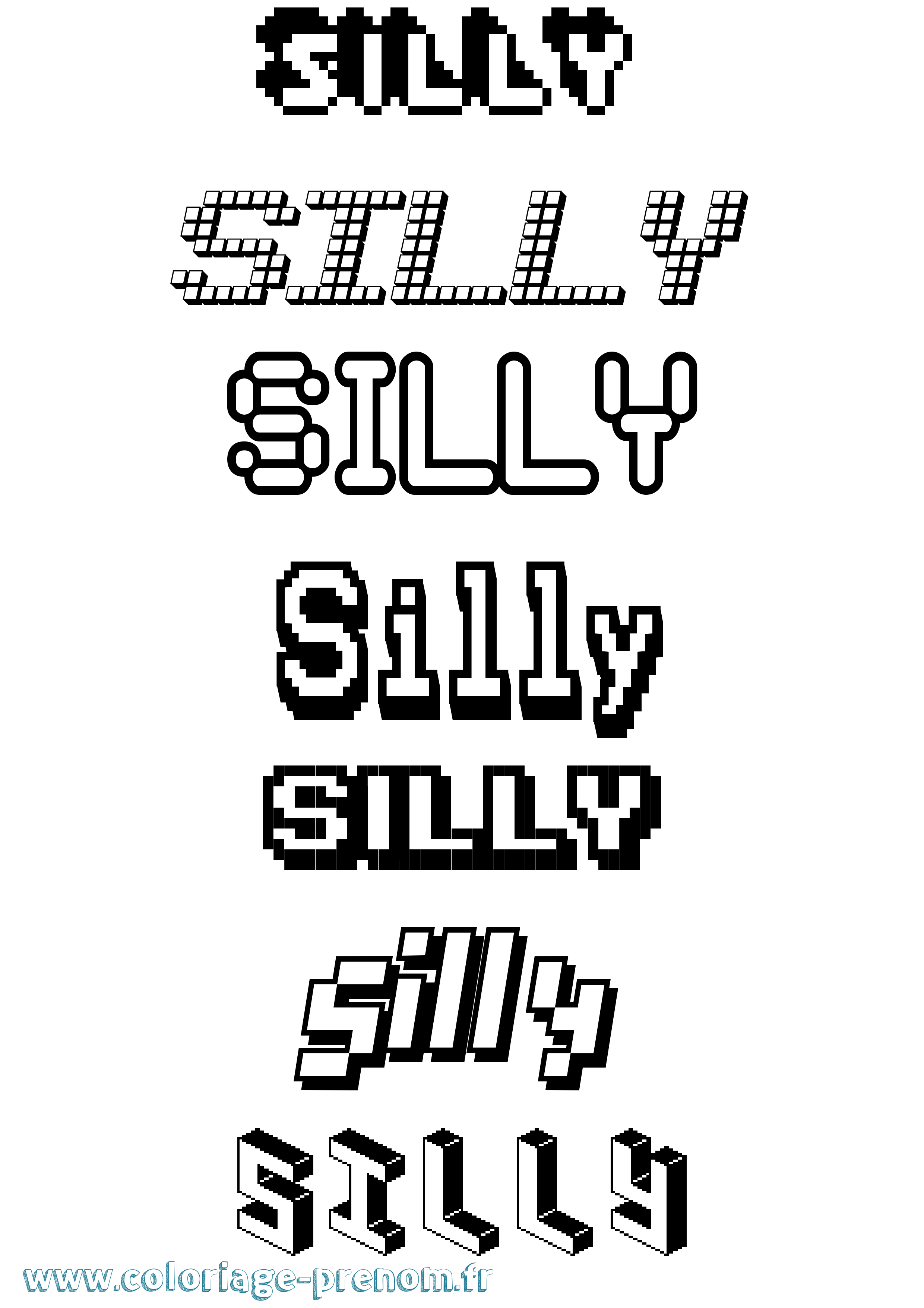 Coloriage Silly Pixel Coloriage prénom Silly Pixel