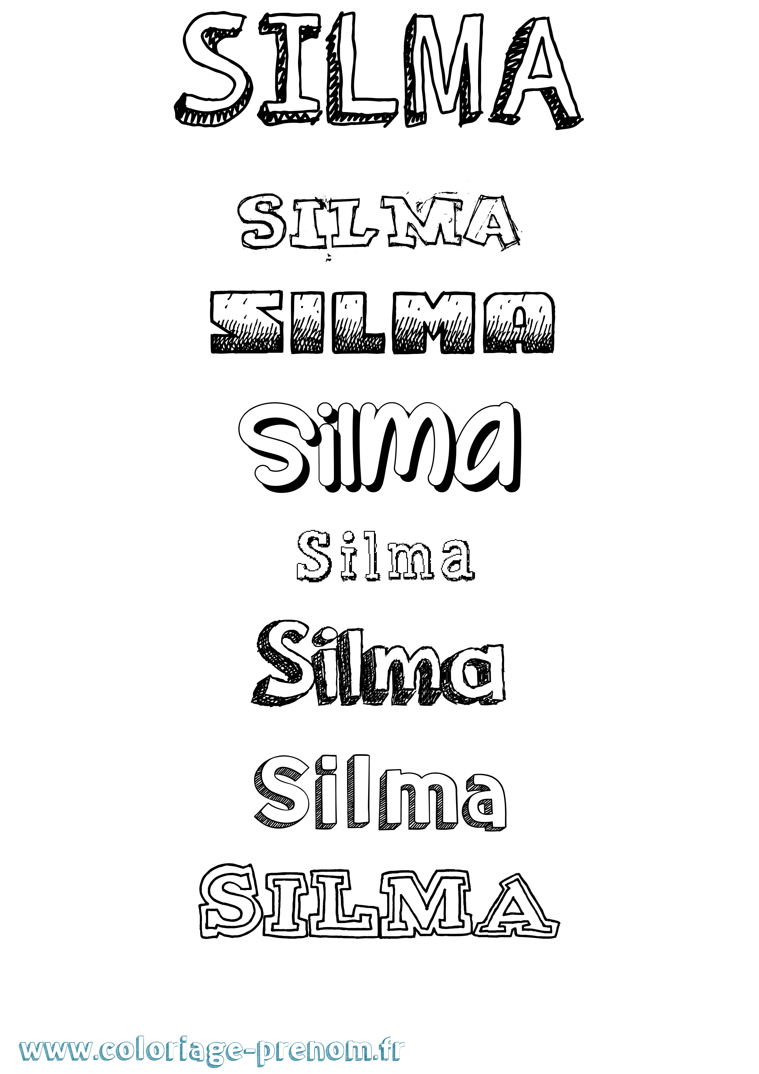 Coloriage Silma Dessiné Coloriage prénom Silma Dessiné