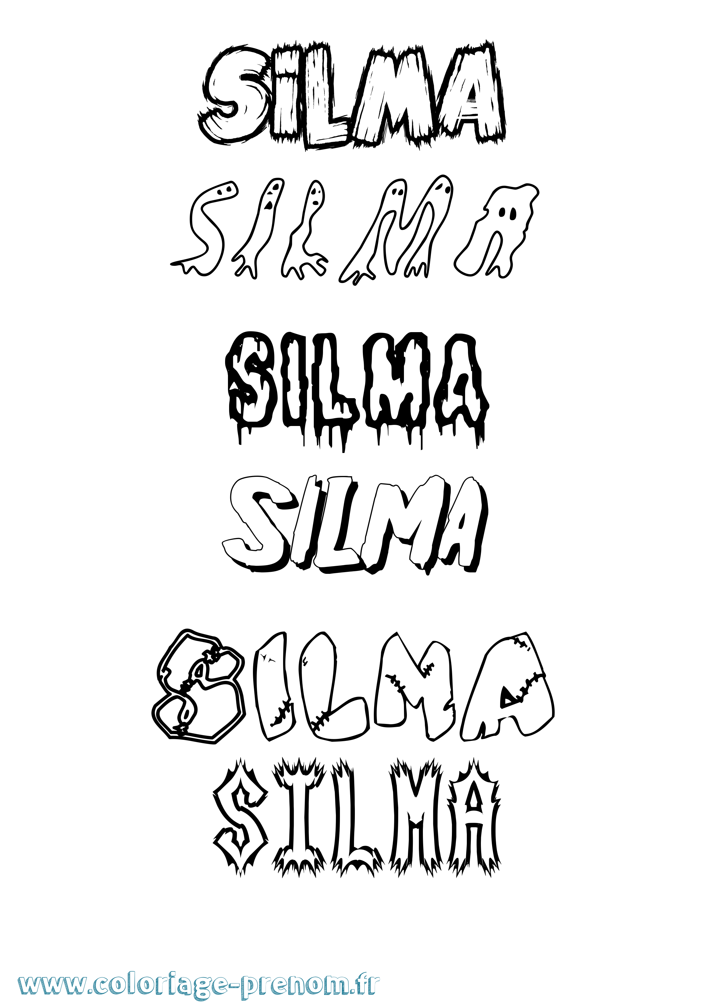 Coloriage Silma Frisson Coloriage prénom Silma Frisson