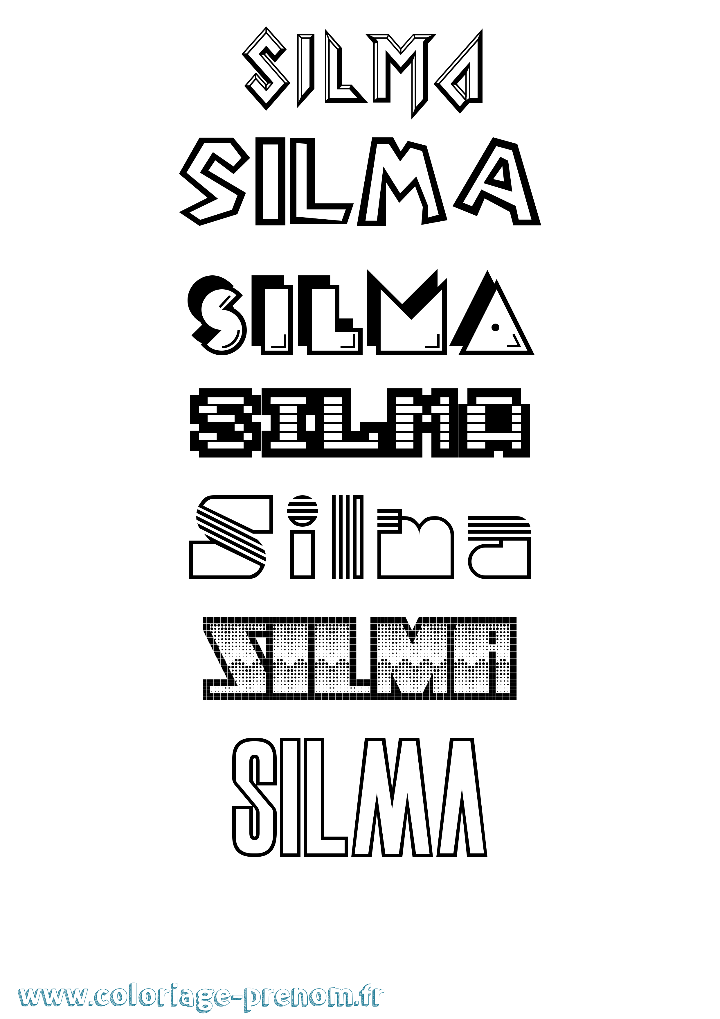 Coloriage Silma Jeux Vidéos Coloriage prénom Silma Jeux Vidéos