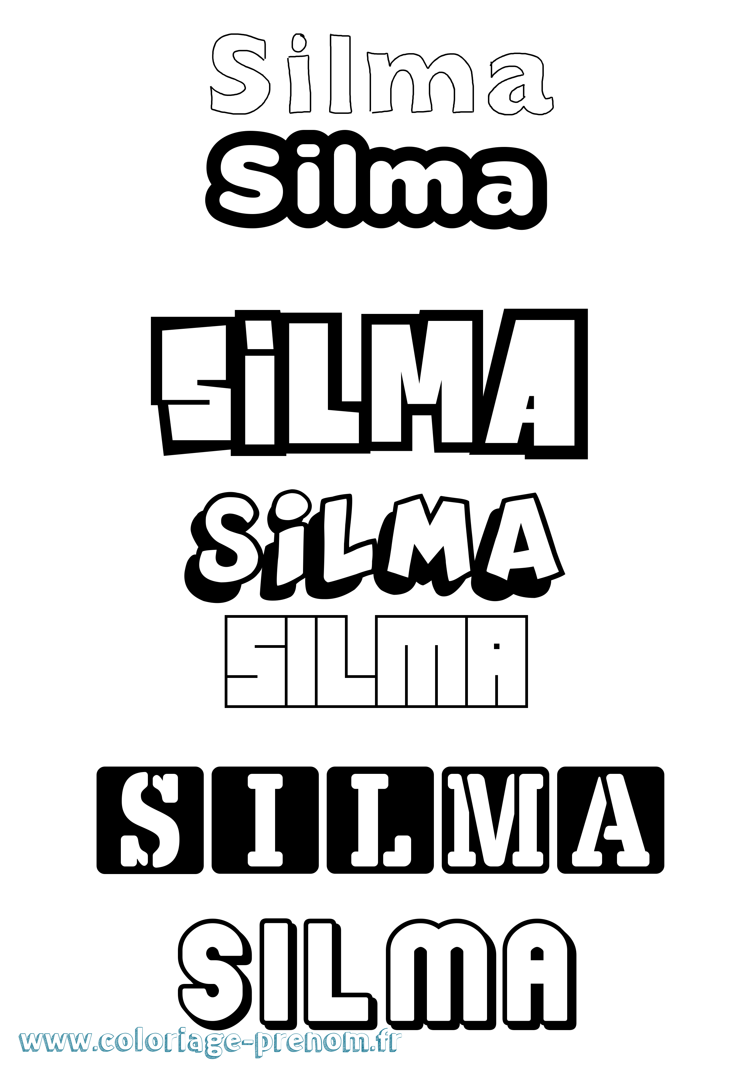 Coloriage Silma Simple Coloriage prénom Silma Simple