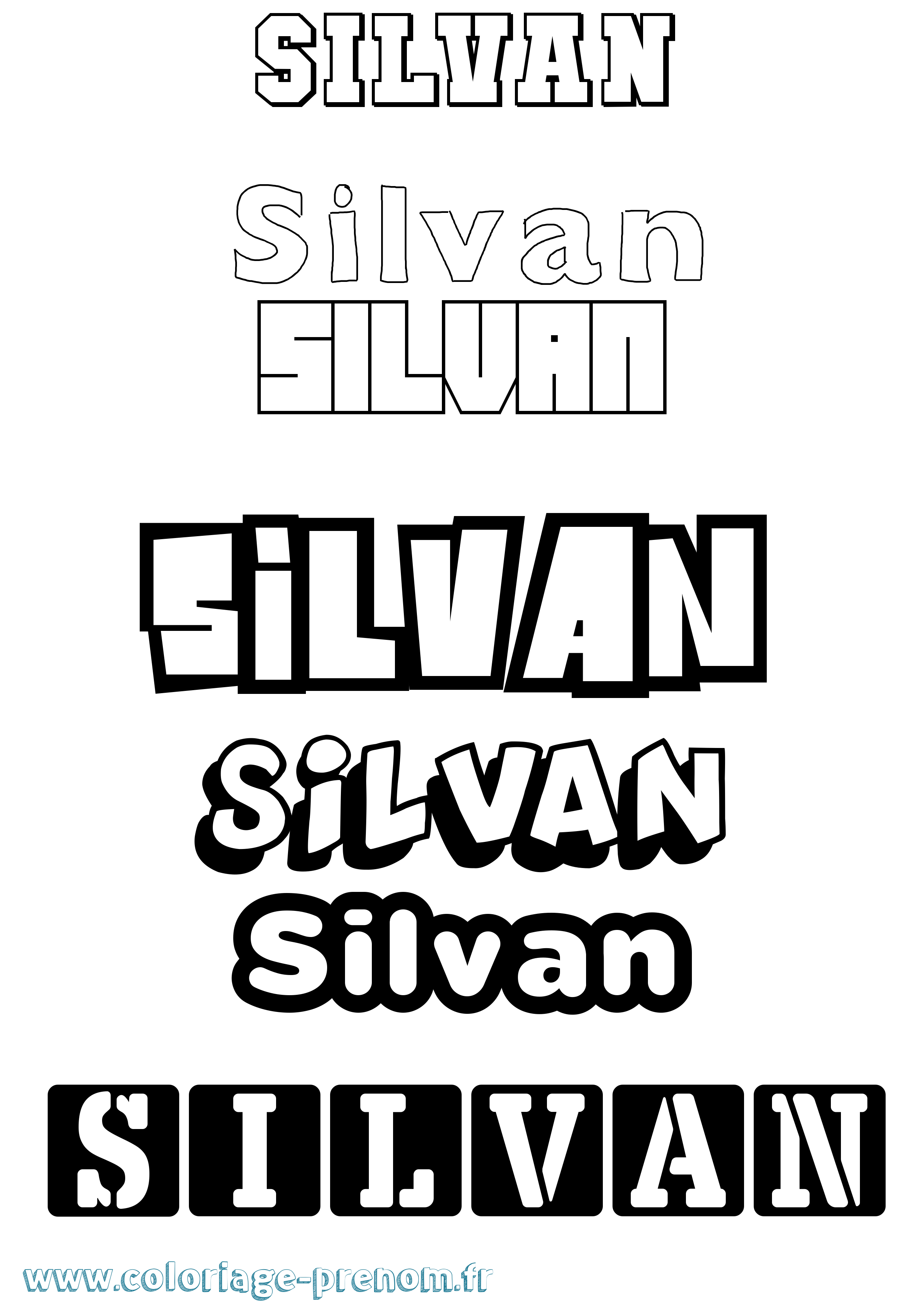 Coloriage Silvan Simple Coloriage prénom Silvan Simple