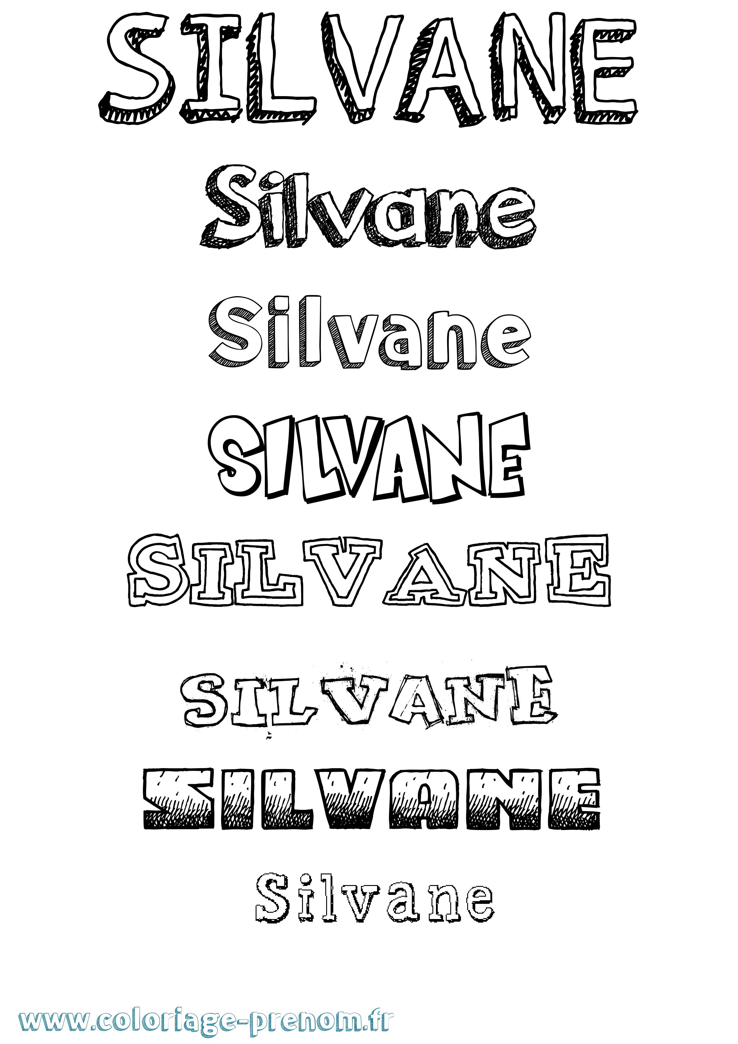 Coloriage Silvane Dessiné Coloriage prénom Silvane Dessiné