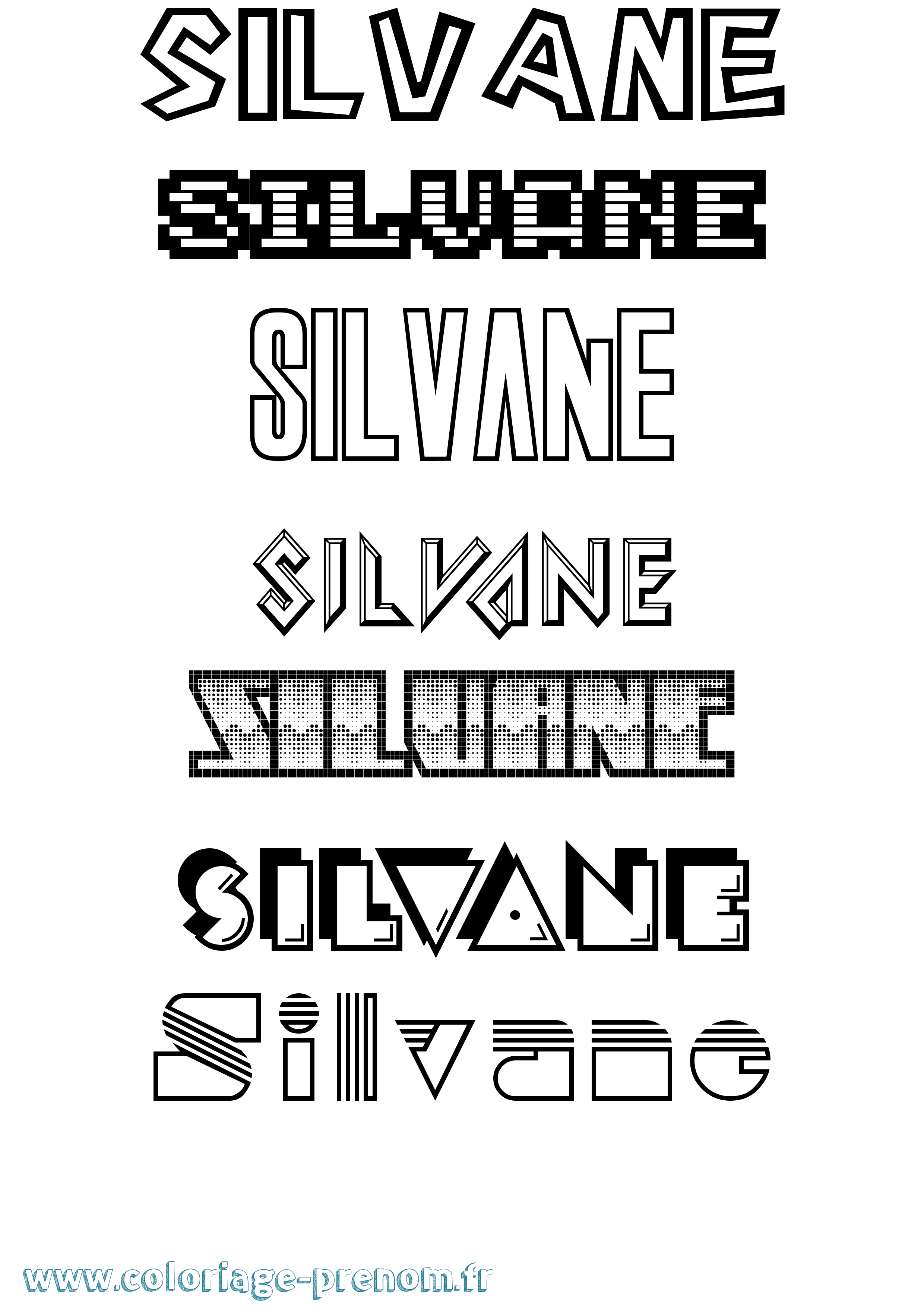 Coloriage Silvane Jeux Vidéos Coloriage prénom Silvane Jeux Vidéos