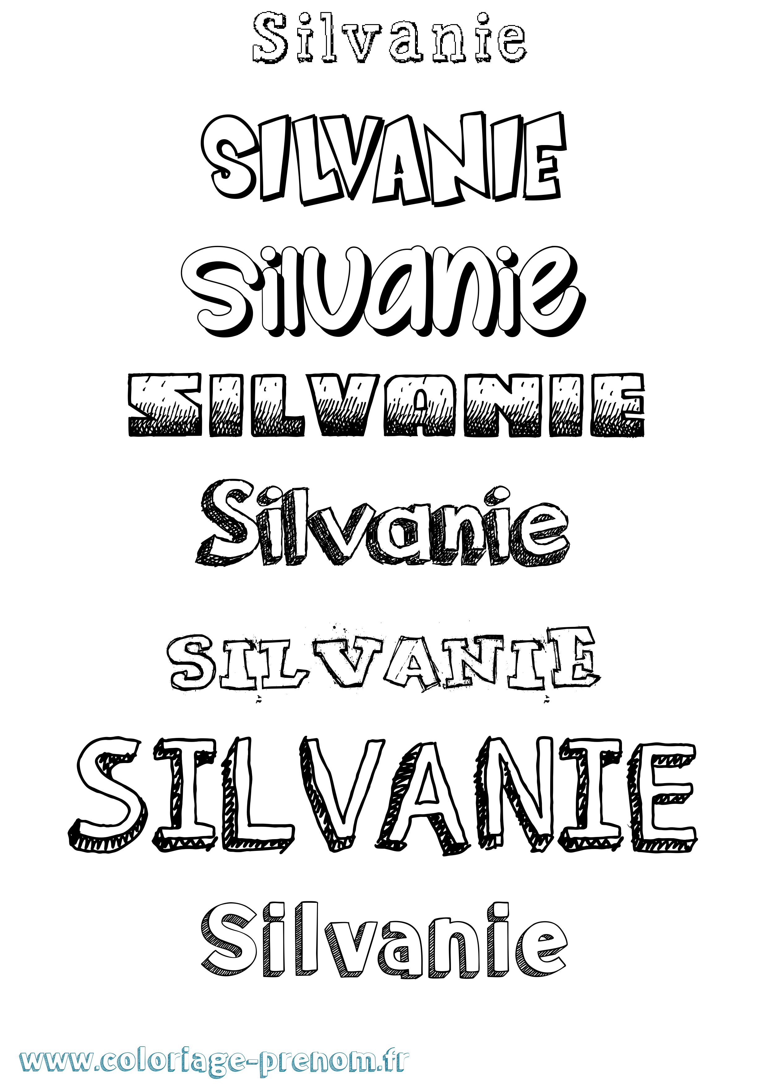 Coloriage Silvanie Dessiné Coloriage prénom Silvanie Dessiné