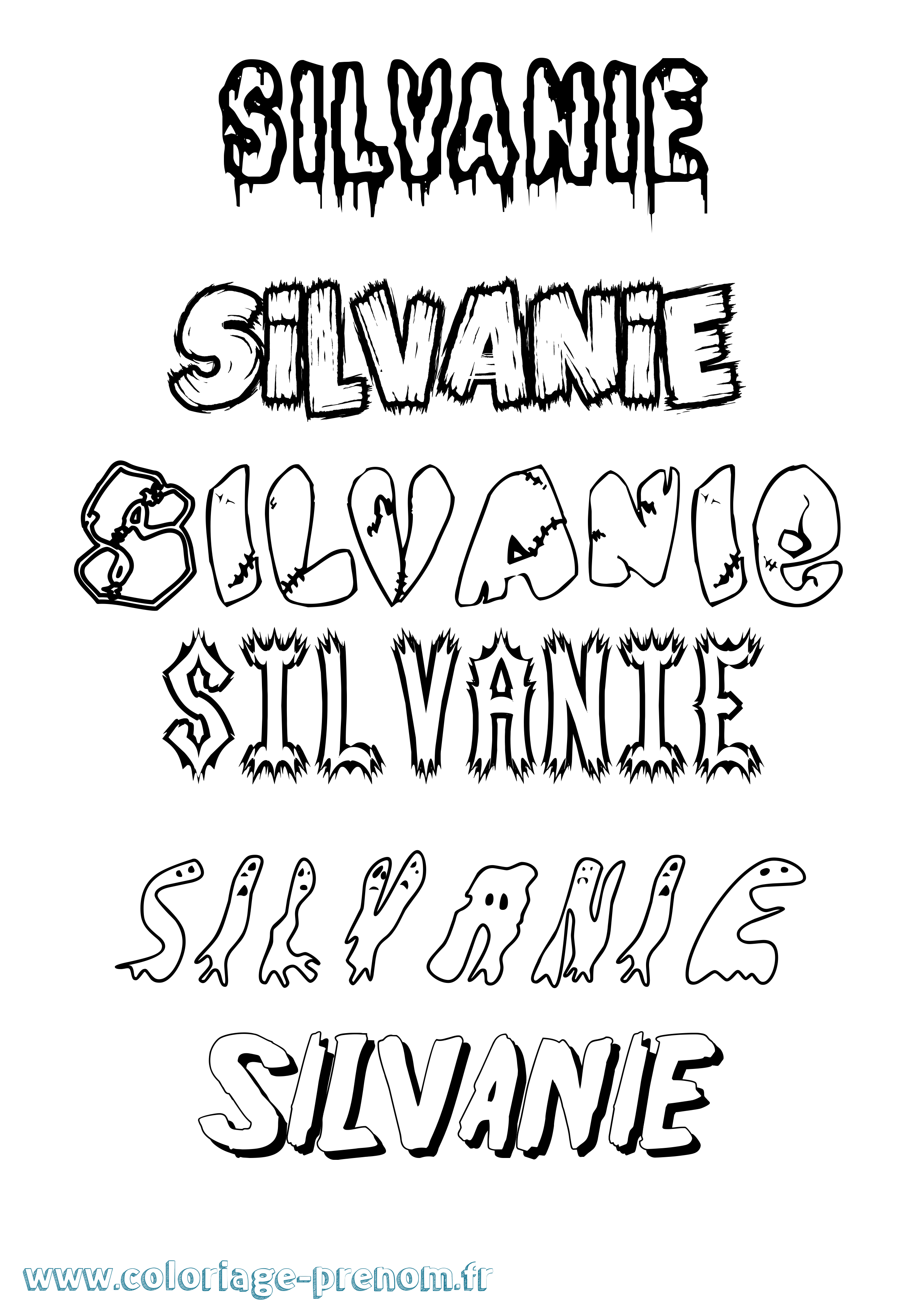 Coloriage Silvanie Frisson Coloriage prénom Silvanie Frisson