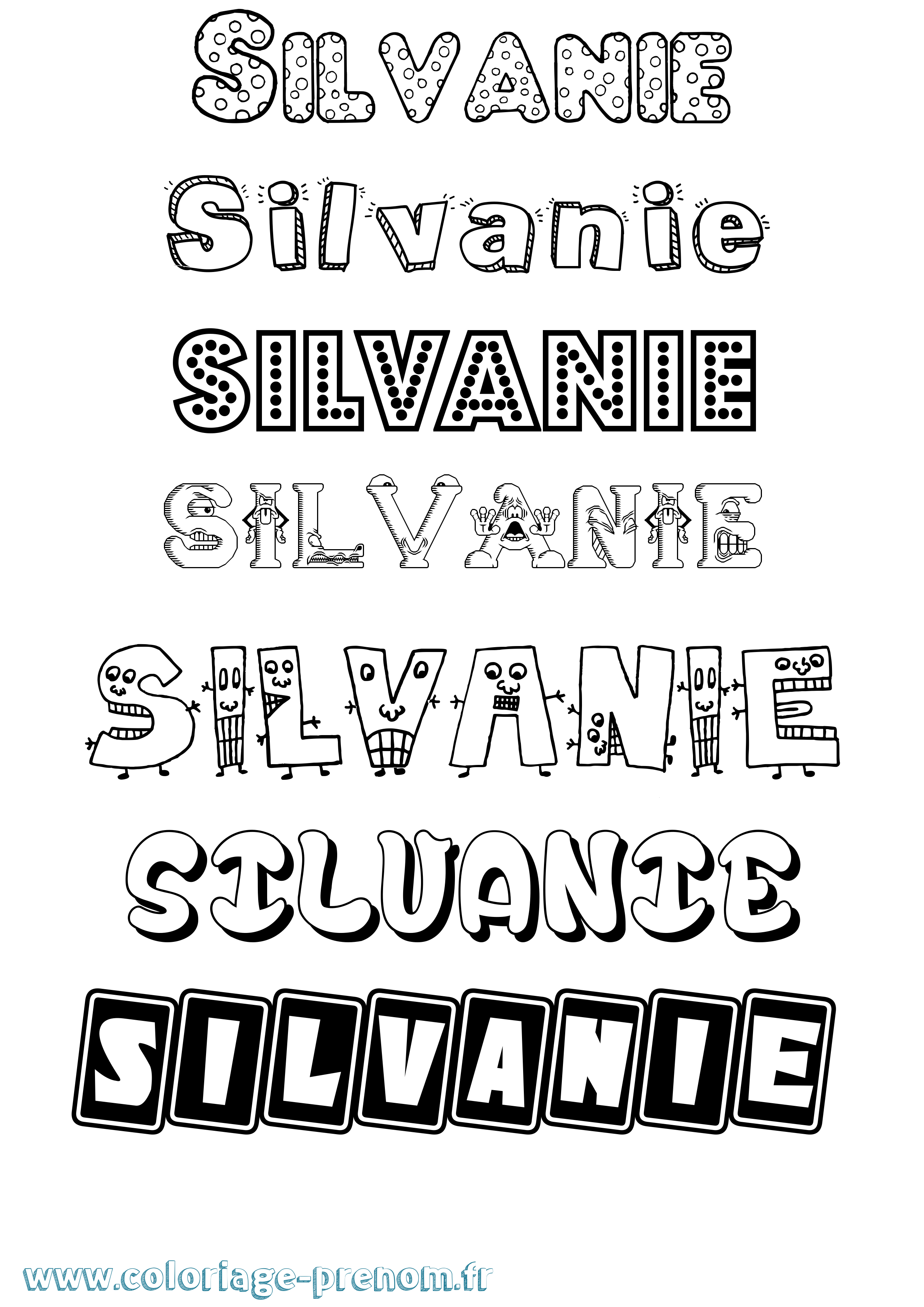 Coloriage Silvanie Fun Coloriage prénom Silvanie Fun