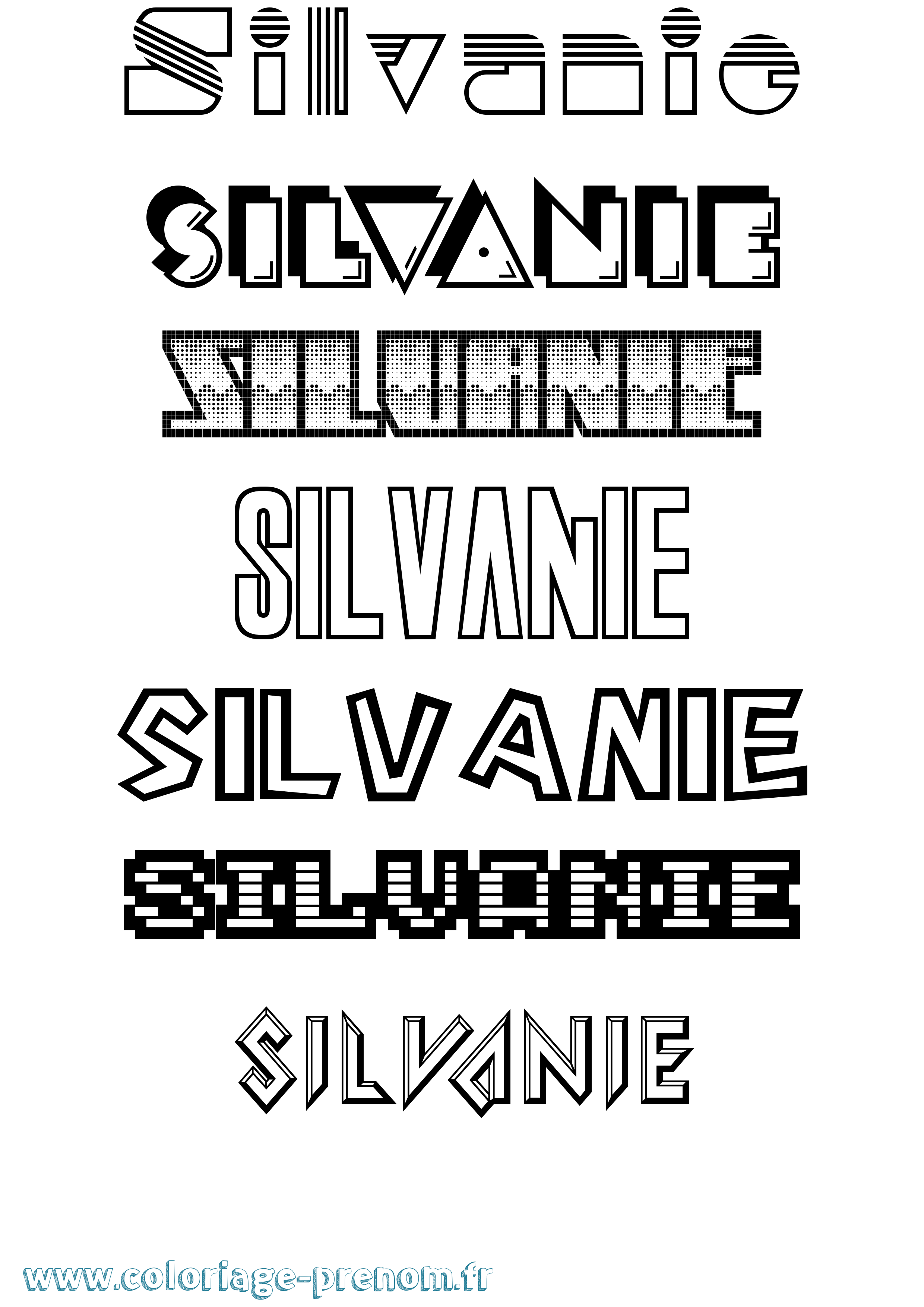 Coloriage Silvanie Jeux Vidéos Coloriage prénom Silvanie Jeux Vidéos