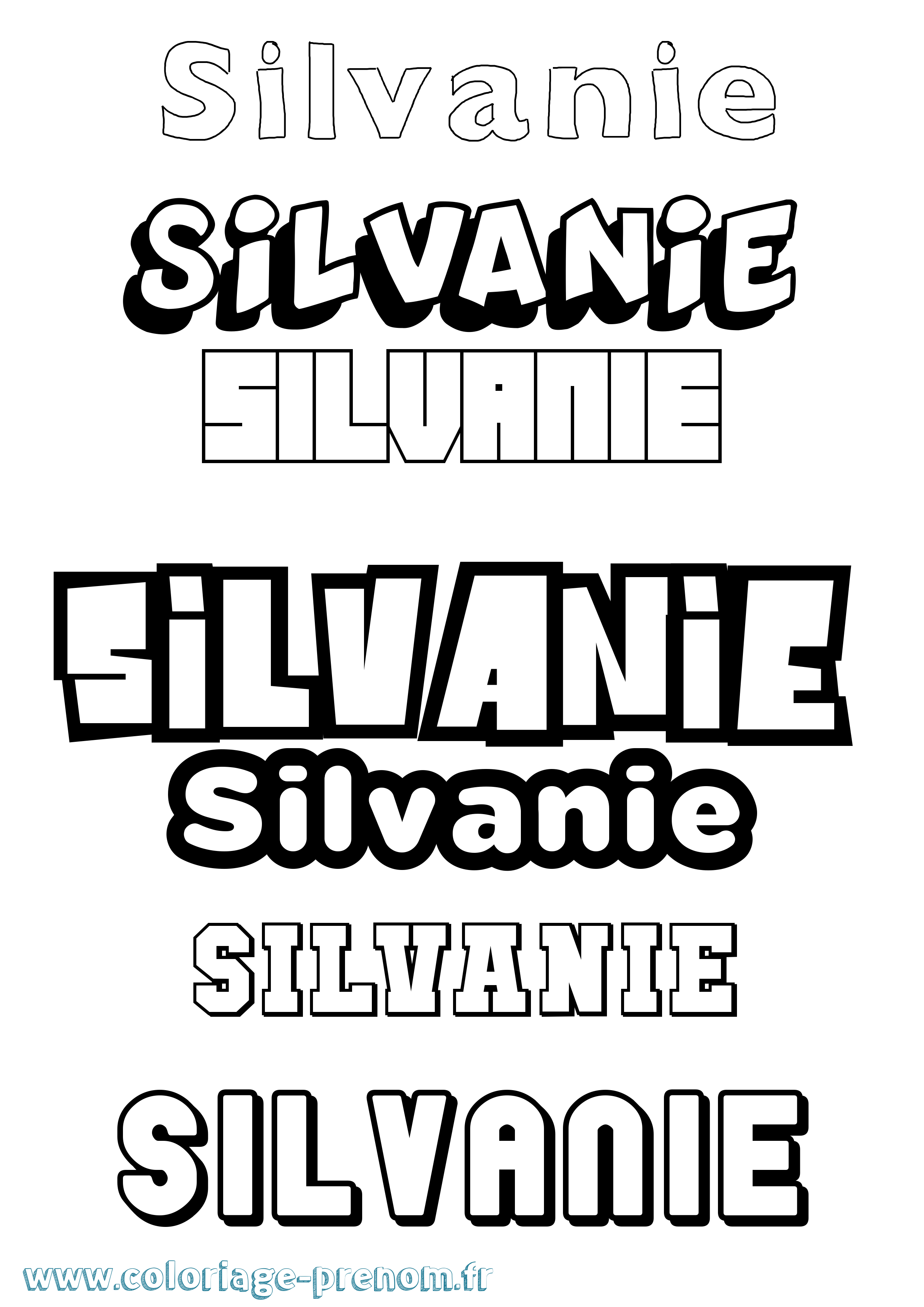 Coloriage Silvanie Simple Coloriage prénom Silvanie Simple