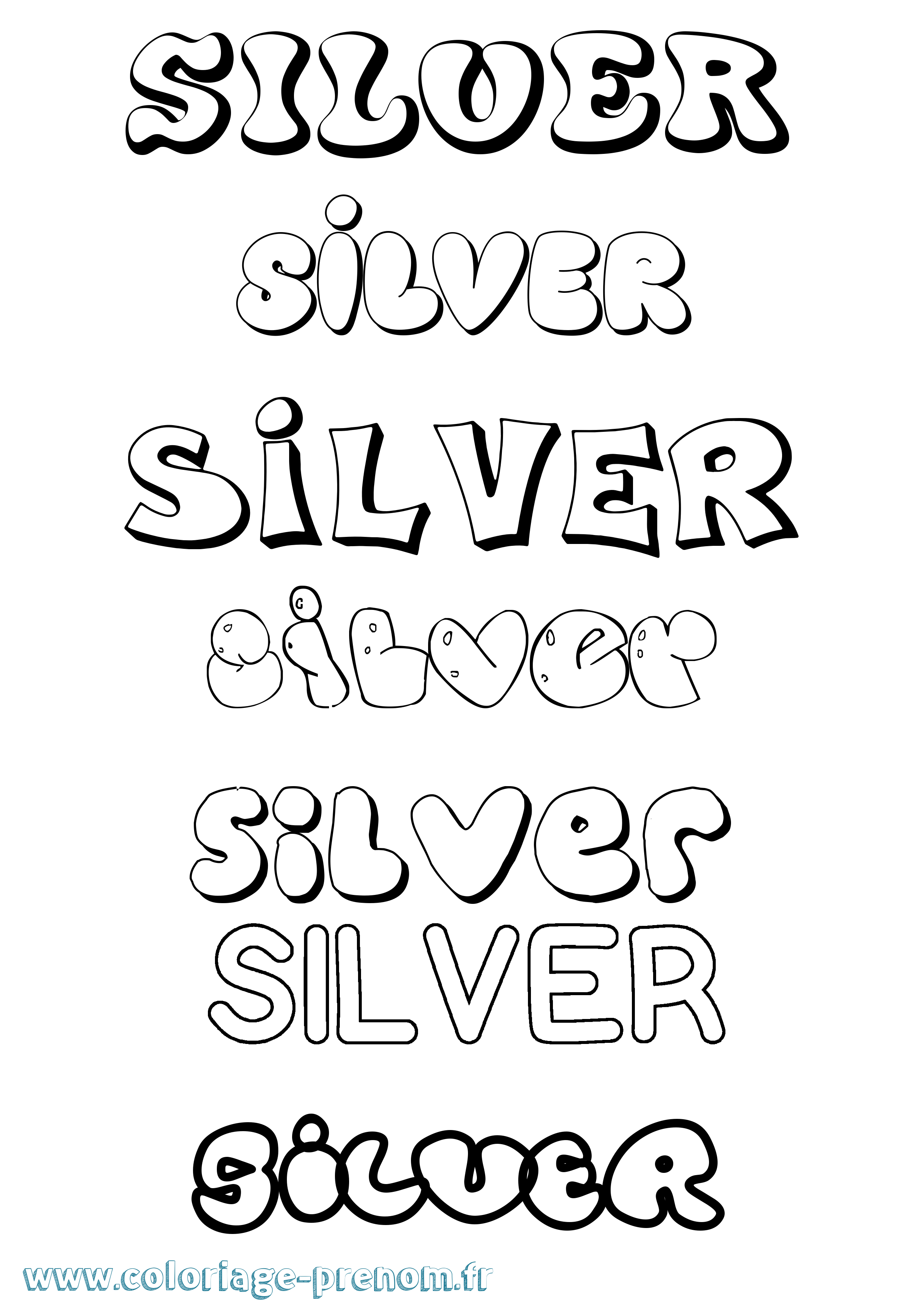 Coloriage Silver Bubble Coloriage prénom Silver Bubble