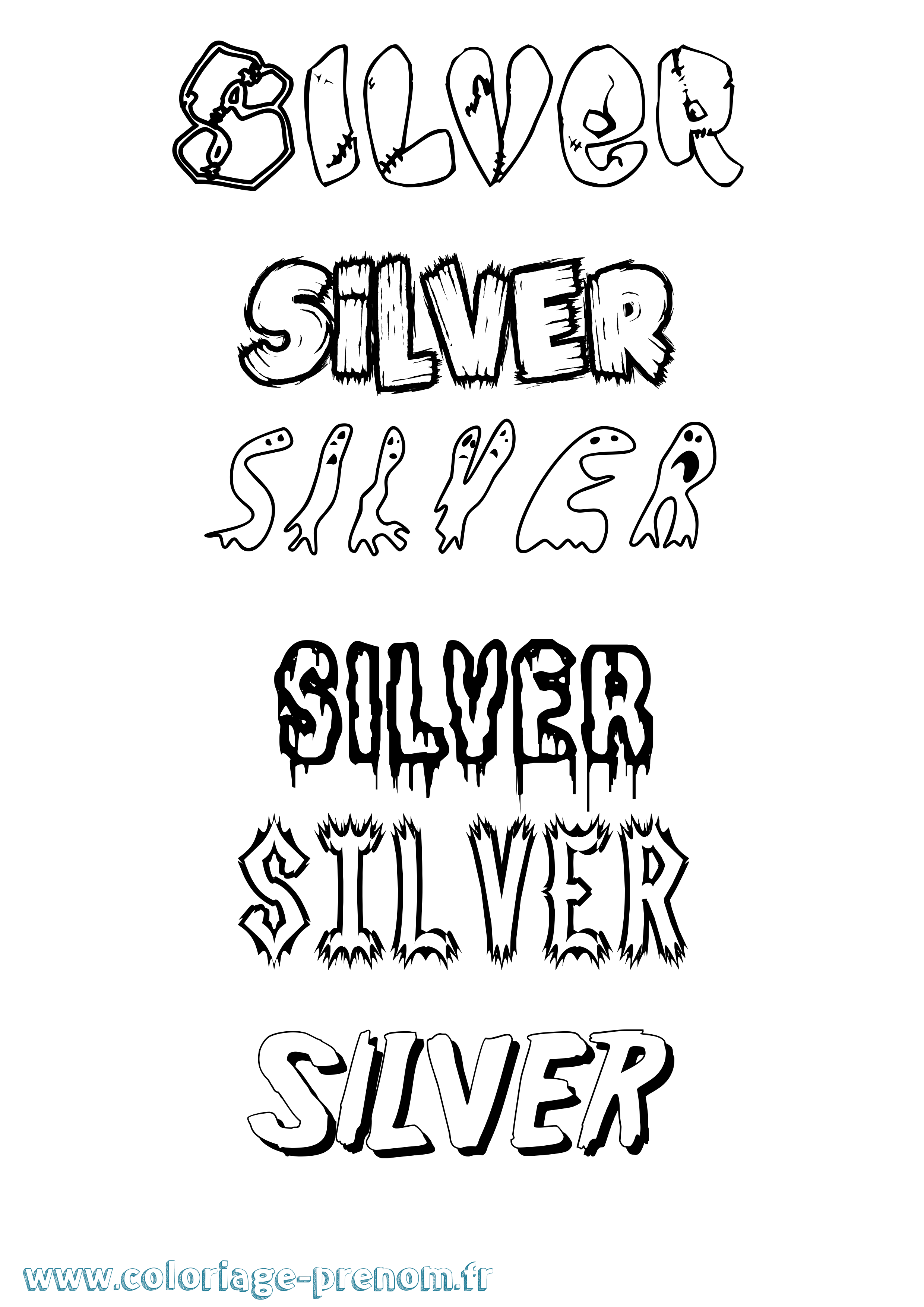 Coloriage Silver Frisson Coloriage prénom Silver Frisson