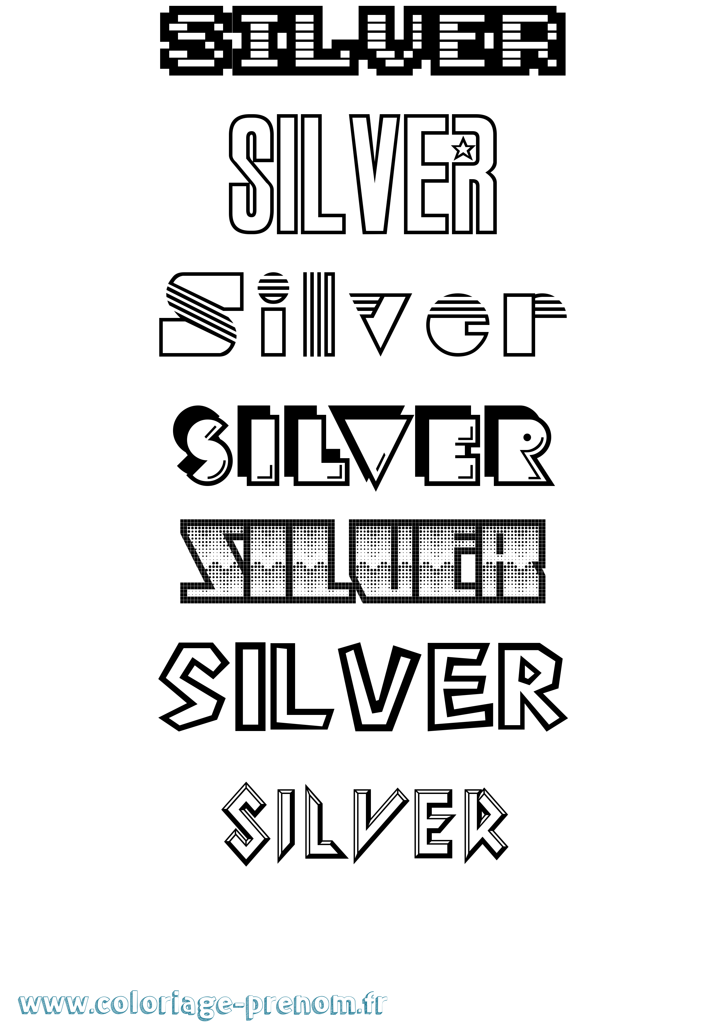 Coloriage Silver Jeux Vidéos Coloriage prénom Silver Jeux Vidéos