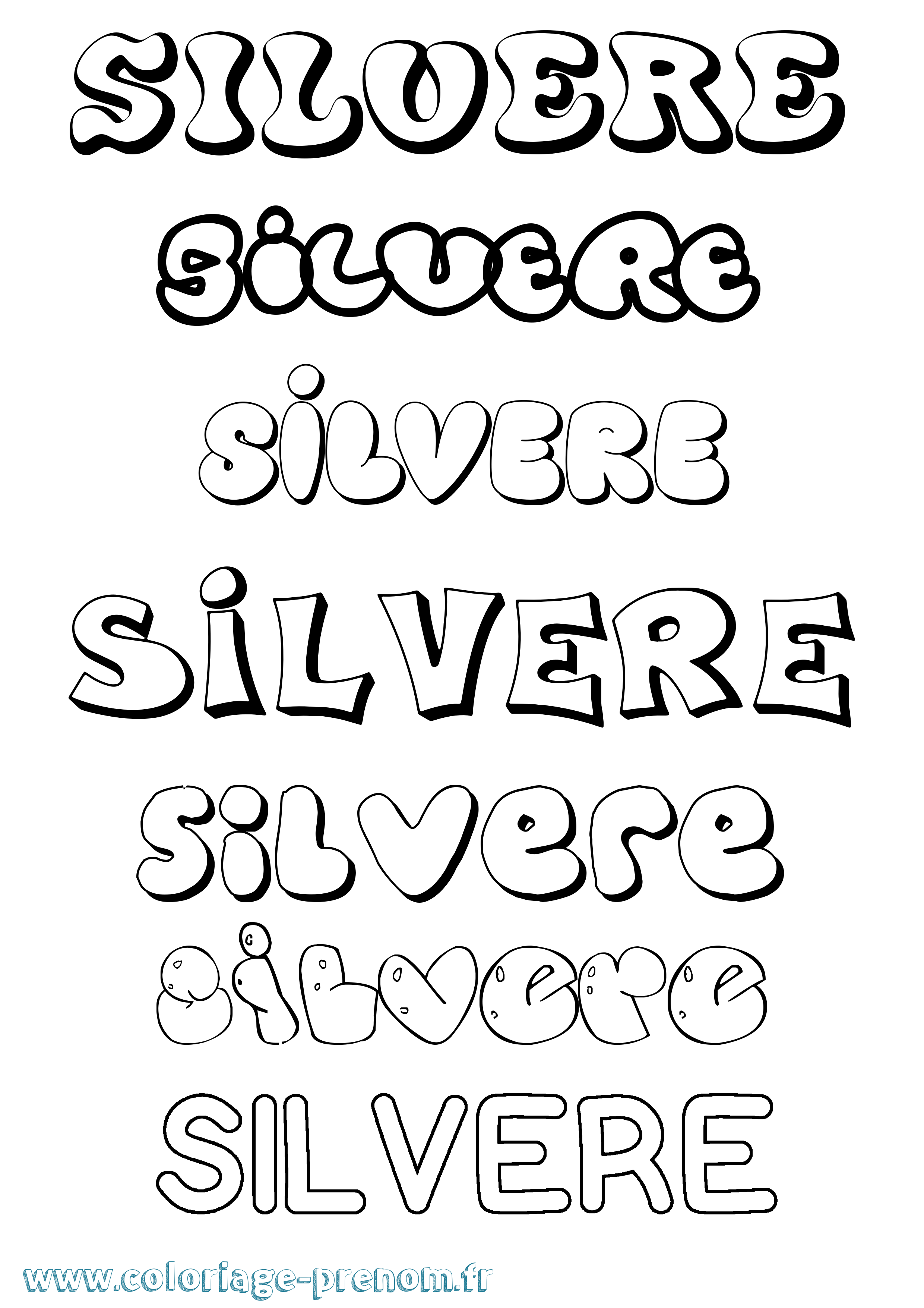 Coloriage Silvere Bubble Coloriage prénom Silvere Bubble