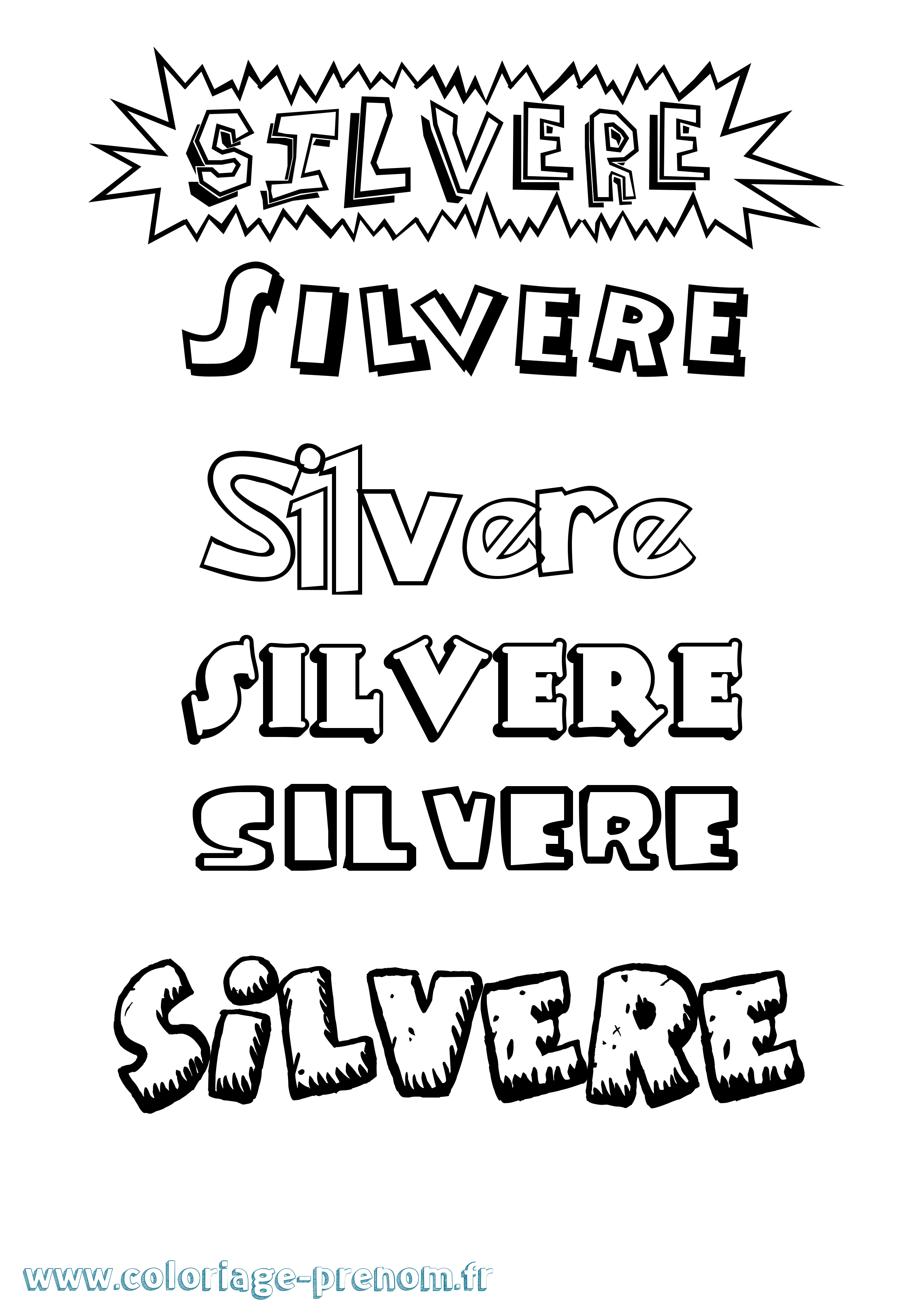 Coloriage Silvere Dessin Animé Coloriage prénom Silvere Dessin Animé