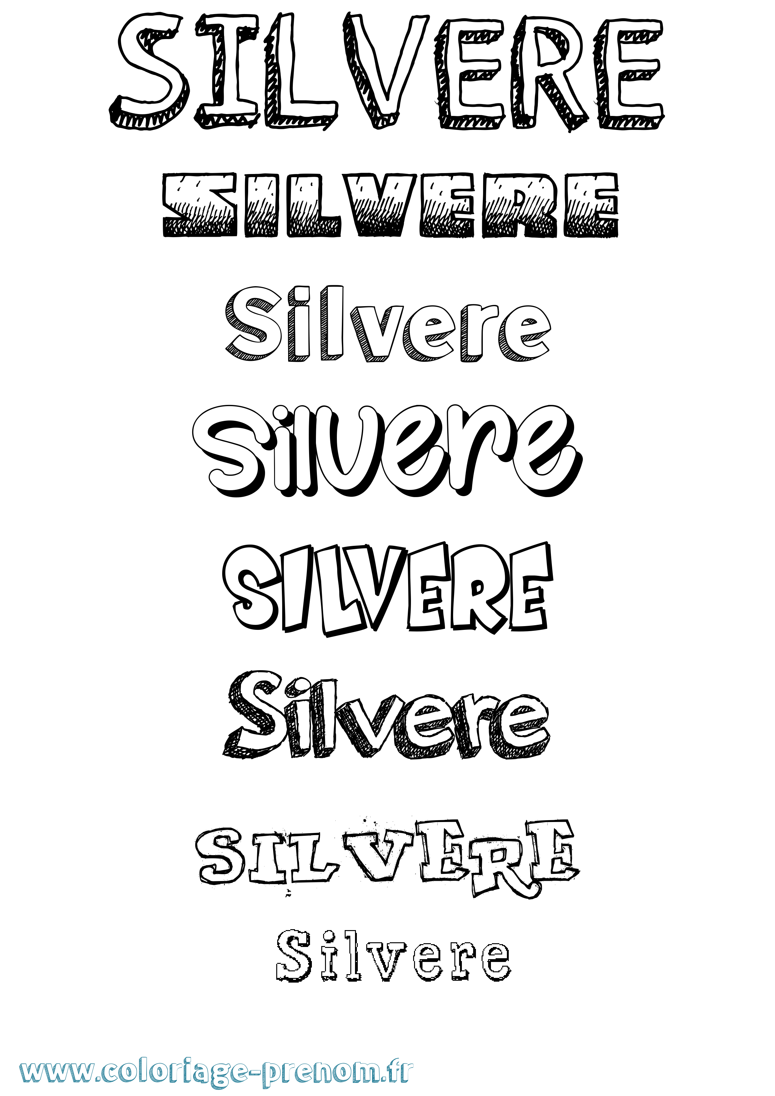 Coloriage Silvere Dessiné Coloriage prénom Silvere Dessiné