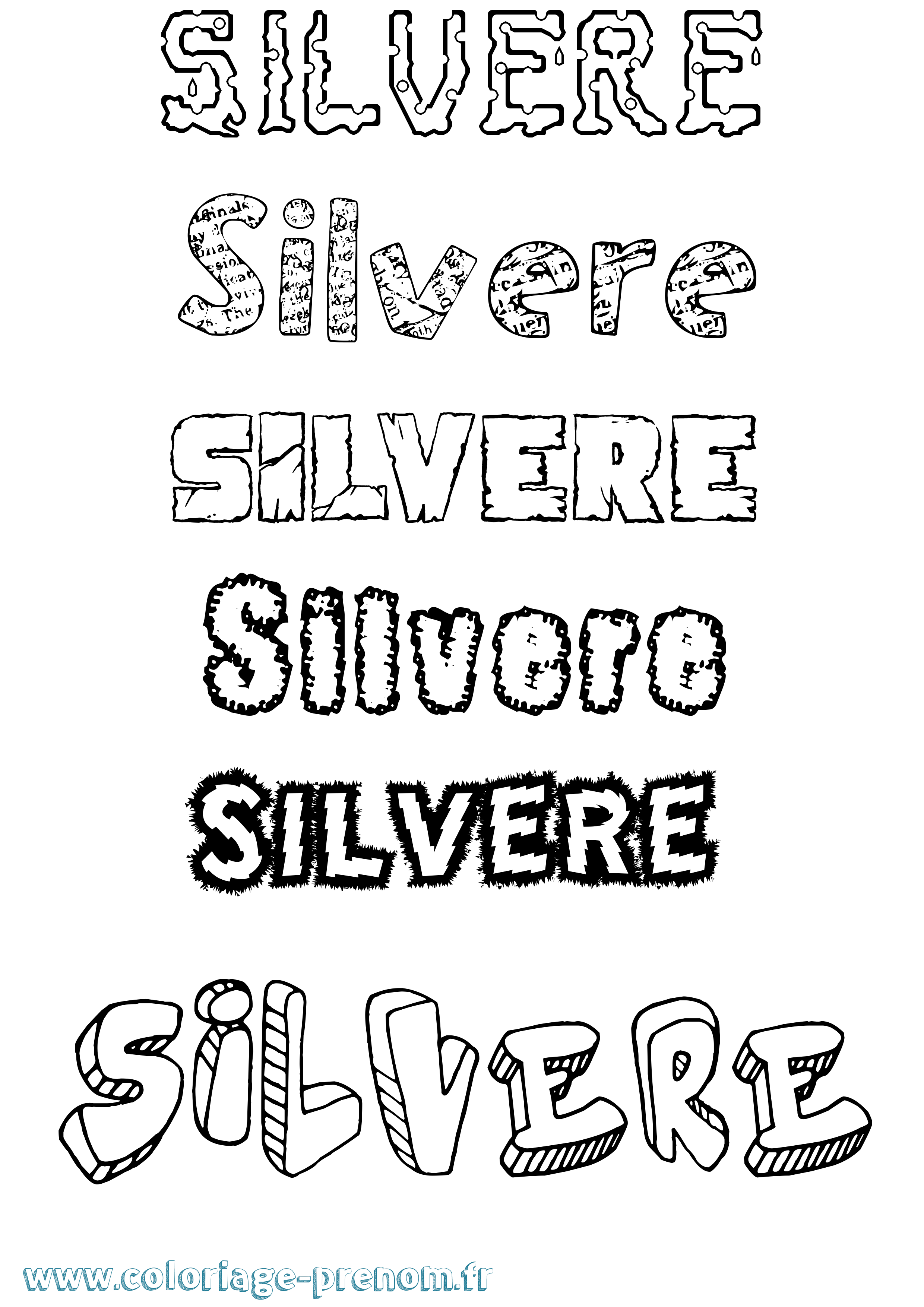 Coloriage Silvere Destructuré Coloriage prénom Silvere Destructuré