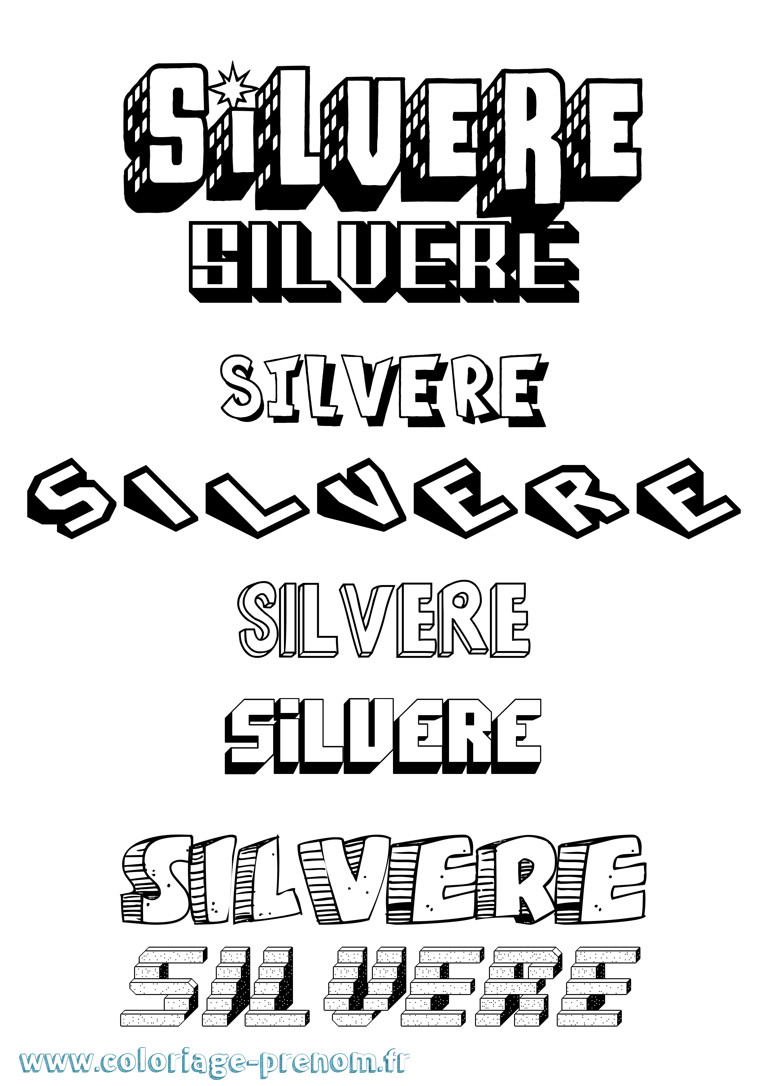 Coloriage Silvere Effet 3D Coloriage prénom Silvere Effet 3D