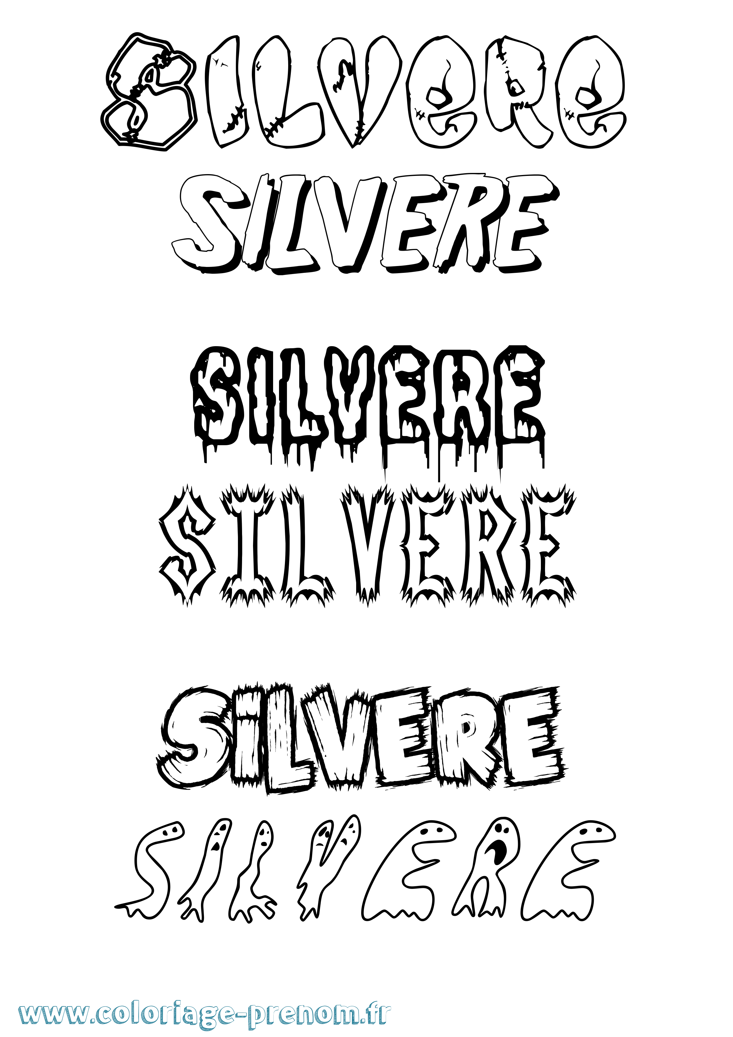 Coloriage Silvere Frisson Coloriage prénom Silvere Frisson