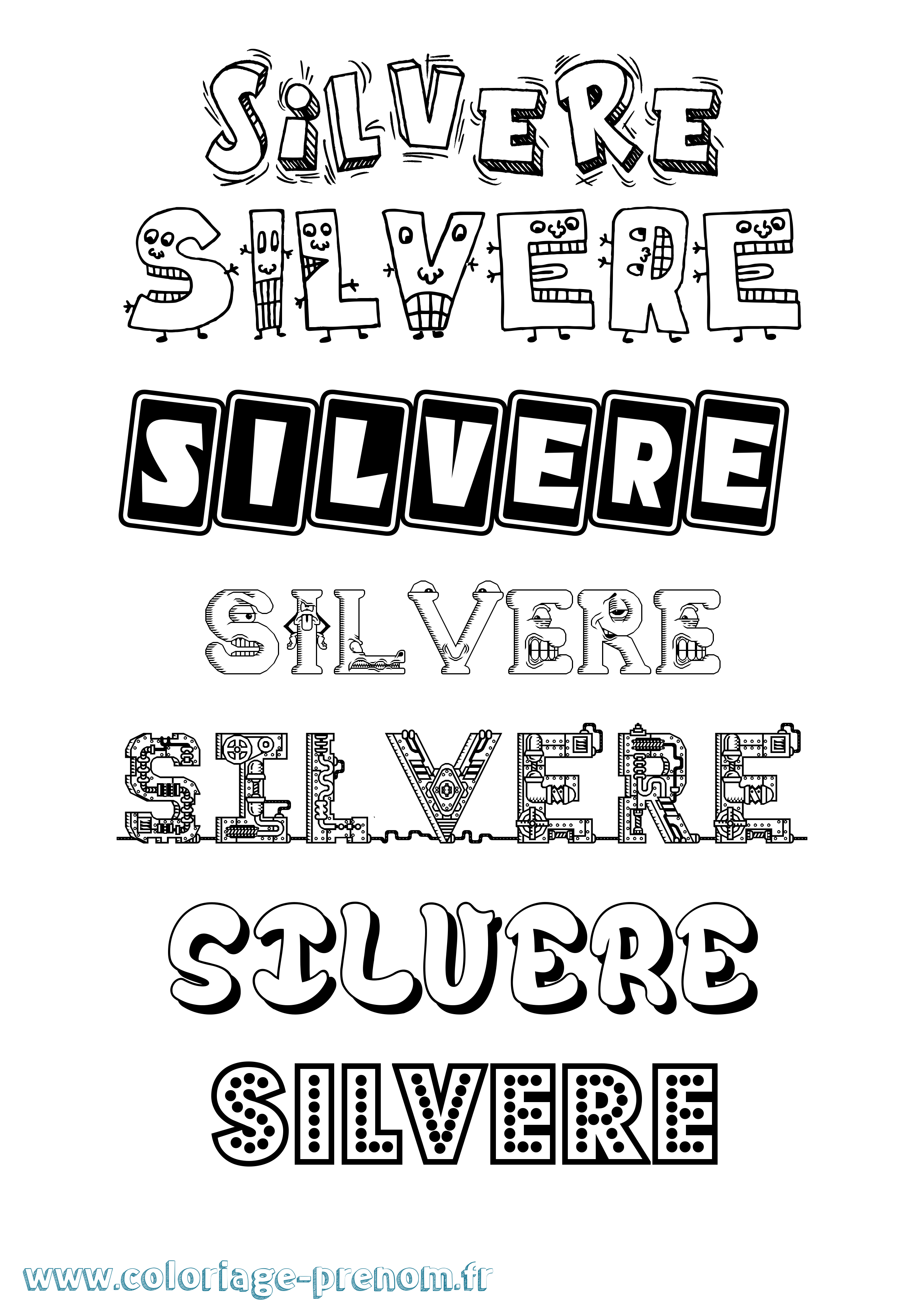 Coloriage Silvere Fun Coloriage prénom Silvere Fun