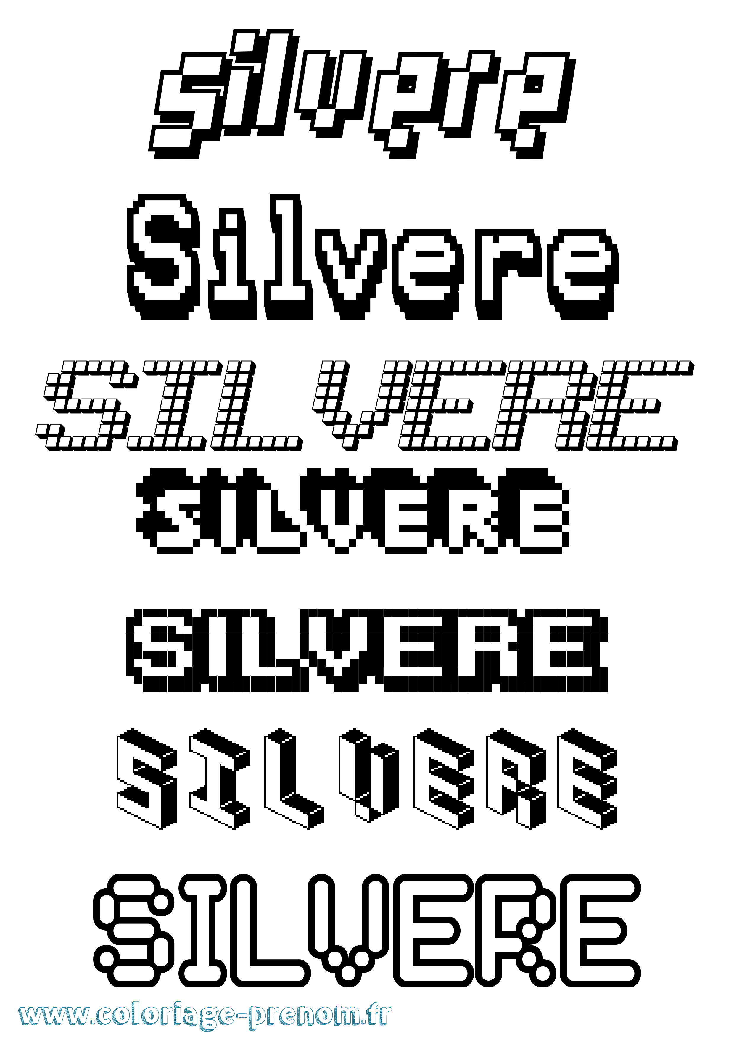 Coloriage Silvere Pixel Coloriage prénom Silvere Pixel