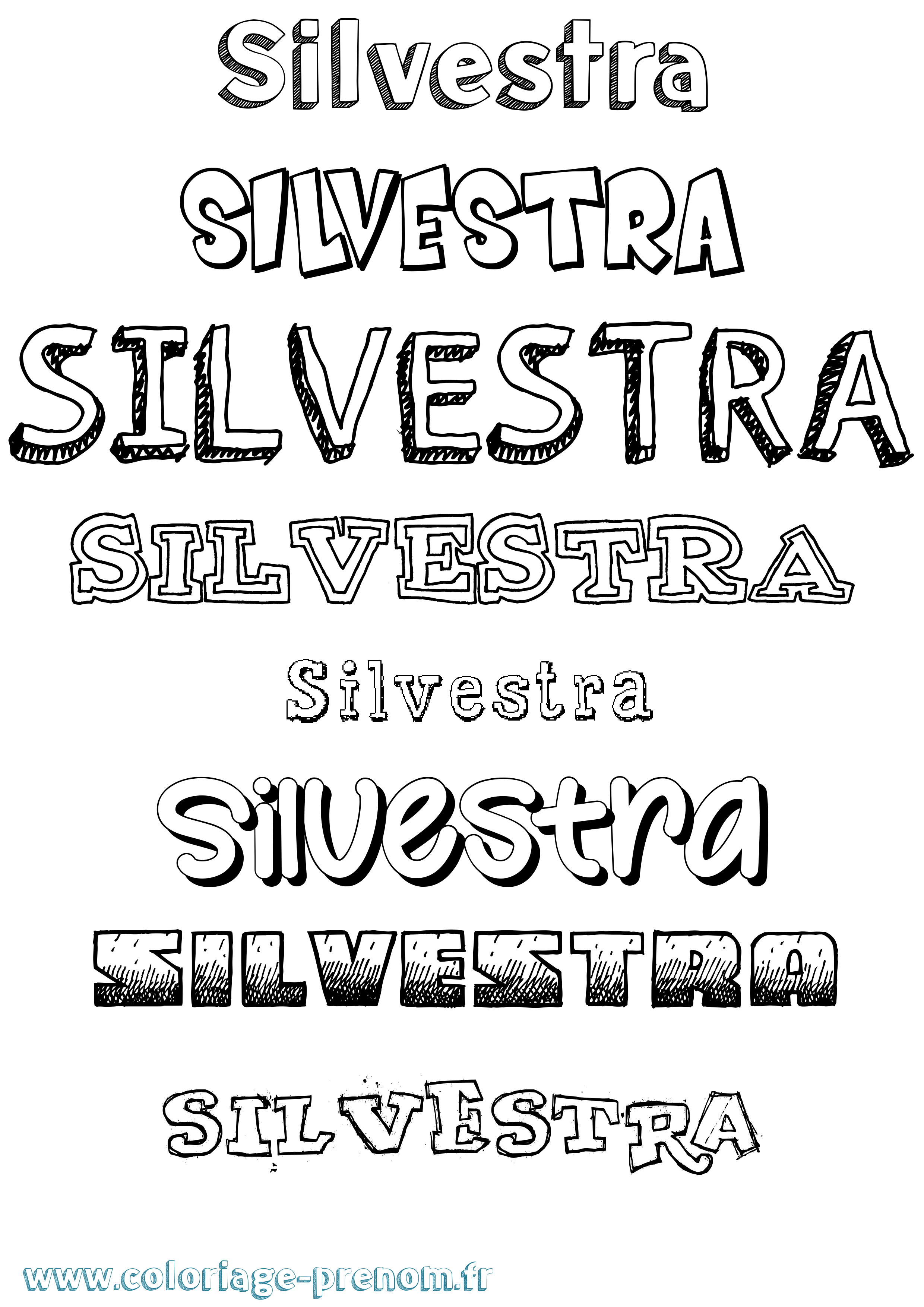 Coloriage Silvestra Dessiné Coloriage prénom Silvestra Dessiné