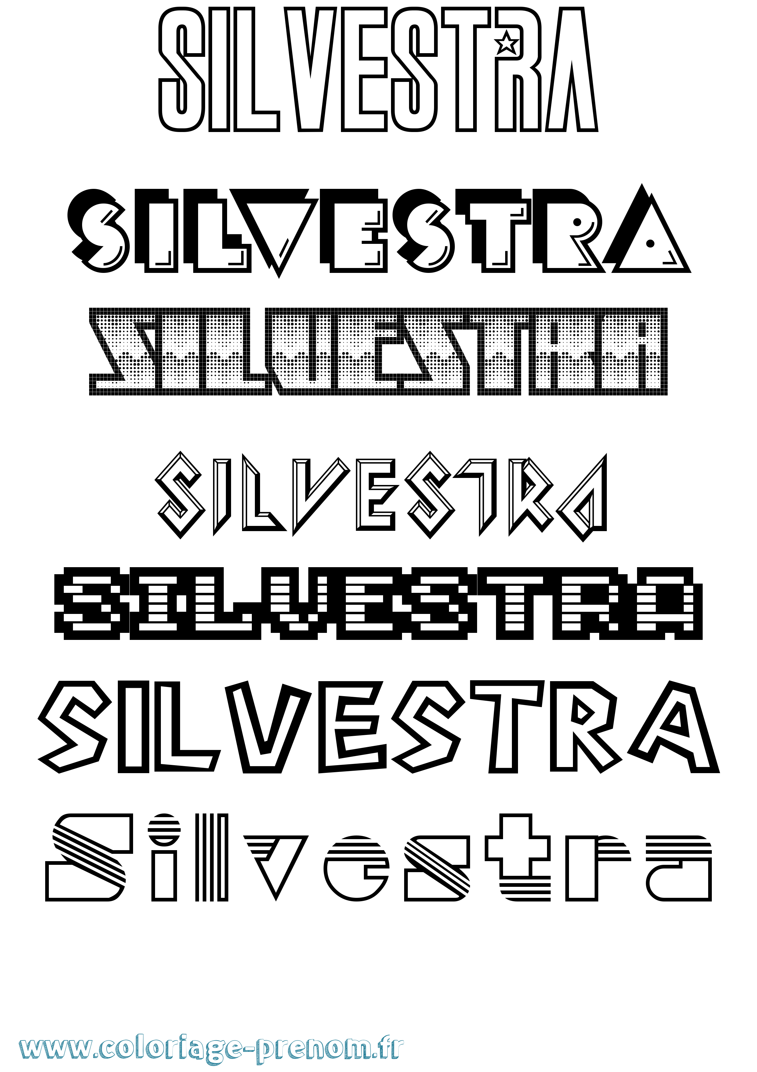 Coloriage Silvestra Jeux Vidéos Coloriage prénom Silvestra Jeux Vidéos