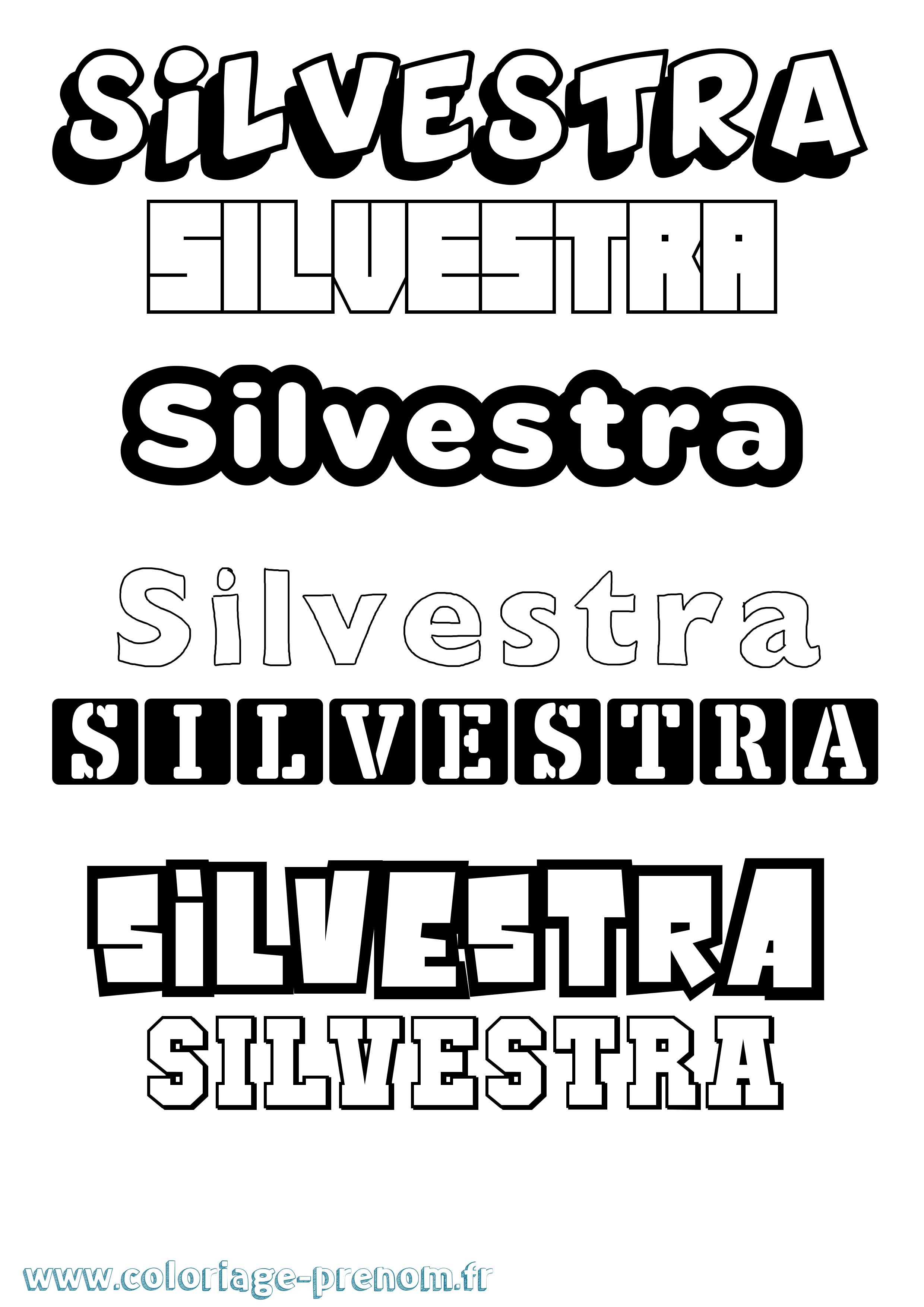 Coloriage Silvestra Simple Coloriage prénom Silvestra Simple