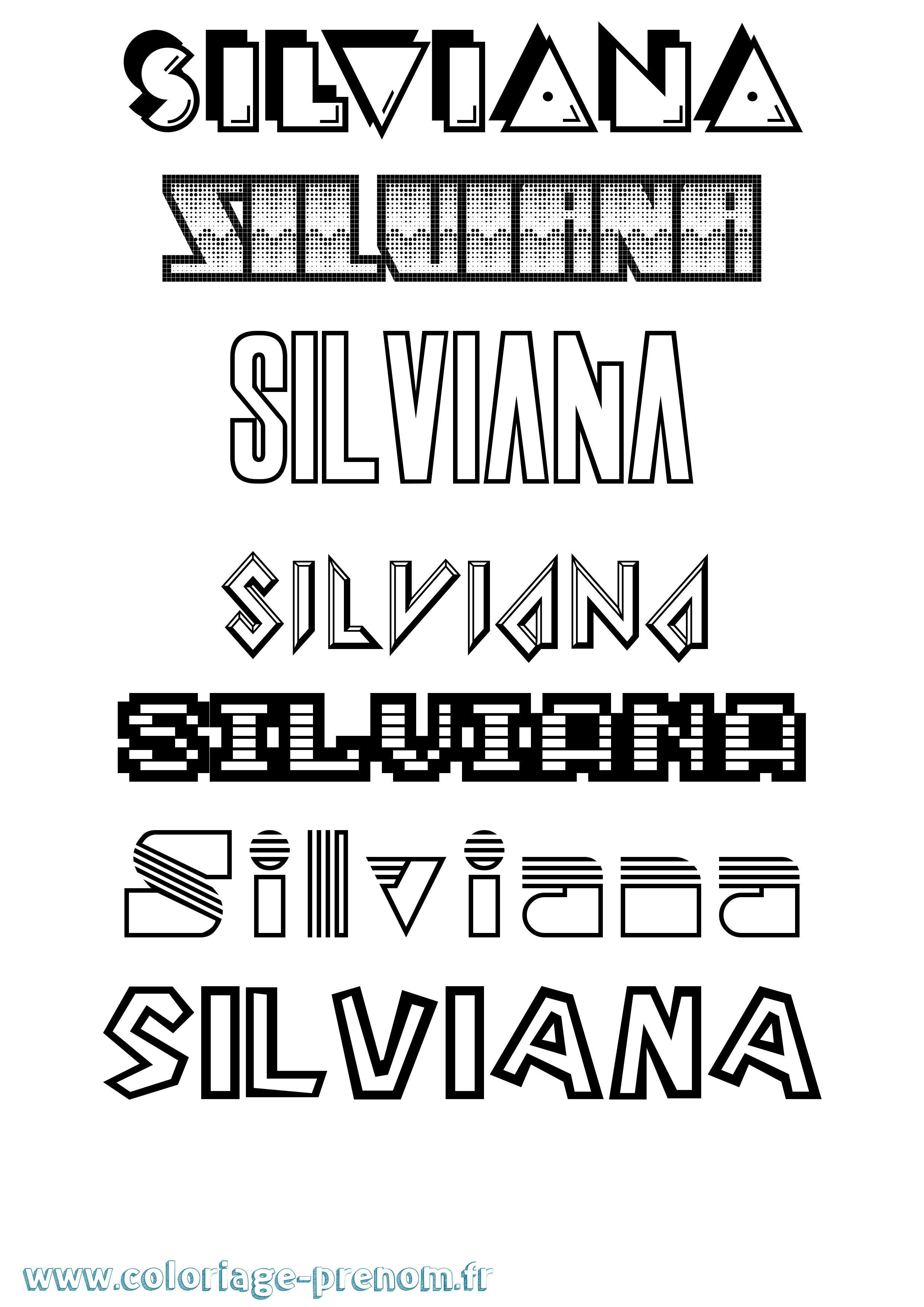 Coloriage Silviana Jeux Vidéos Coloriage prénom Silviana Jeux Vidéos