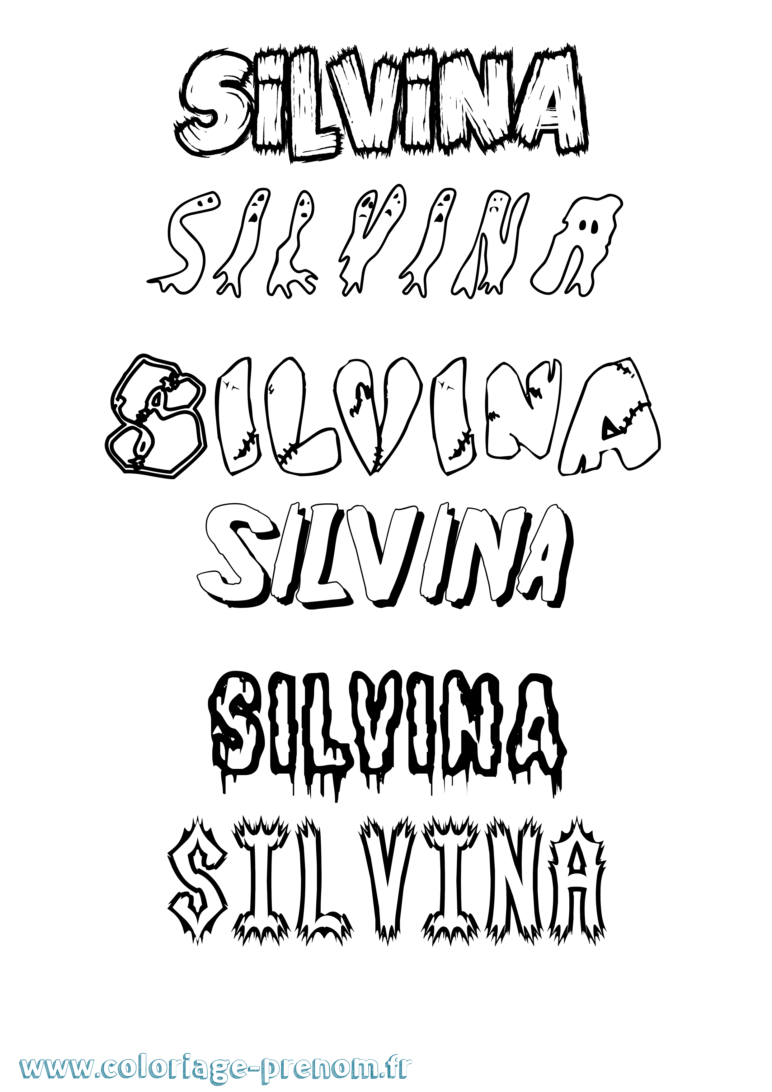 Coloriage Silvina Frisson Coloriage prénom Silvina Frisson