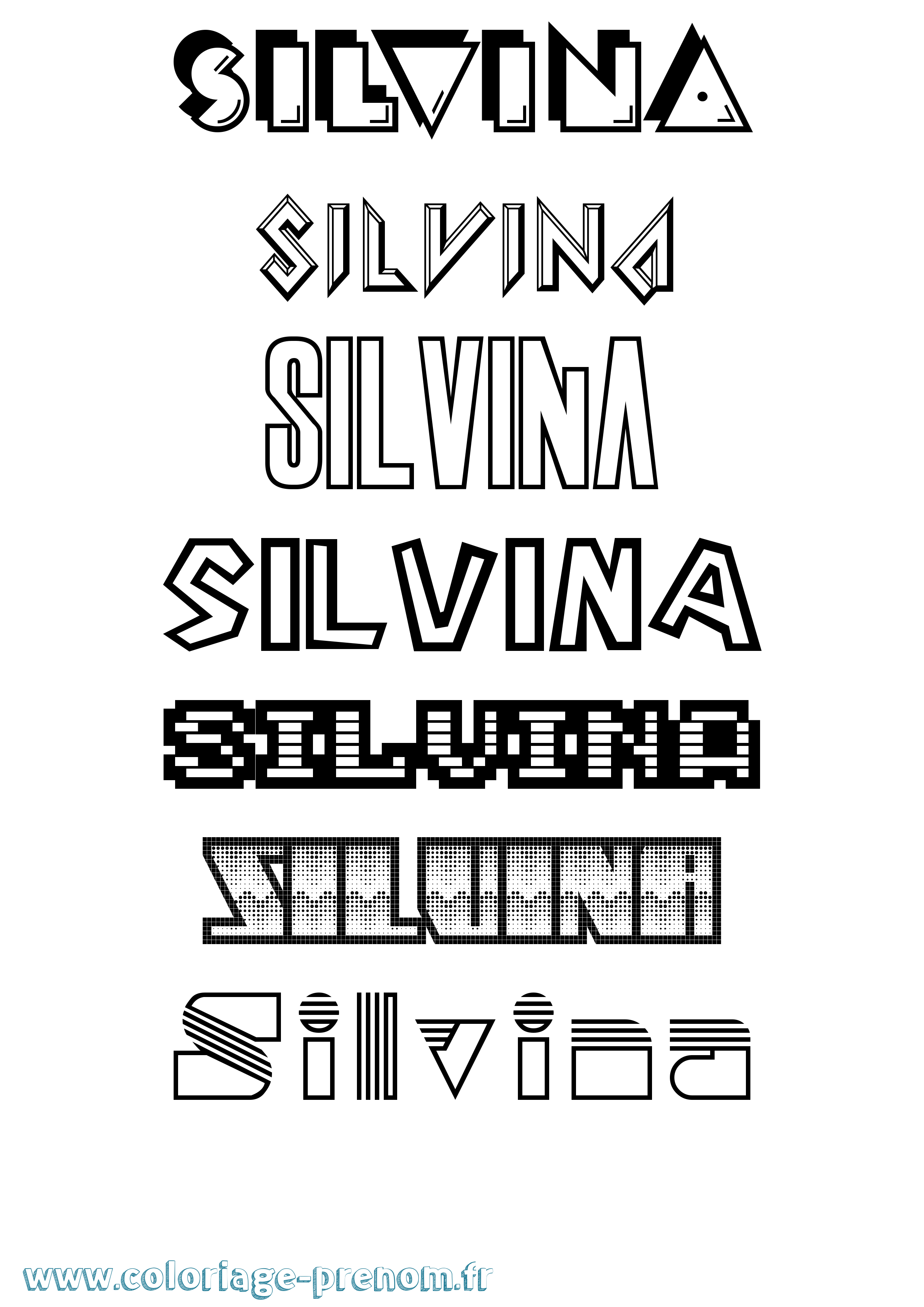 Coloriage Silvina Jeux Vidéos Coloriage prénom Silvina Jeux Vidéos