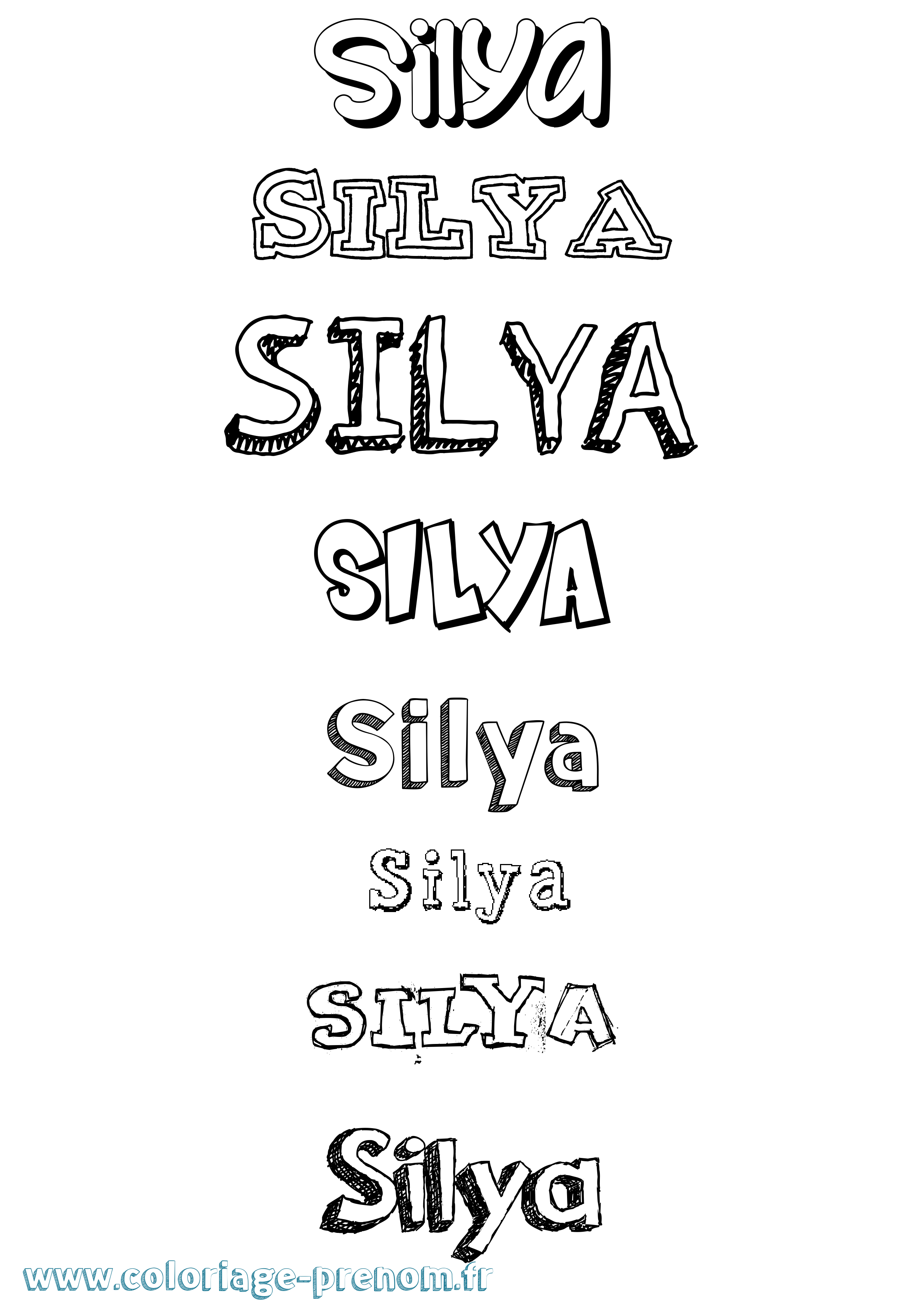 Coloriage Silya Dessiné Coloriage prénom Silya Dessiné