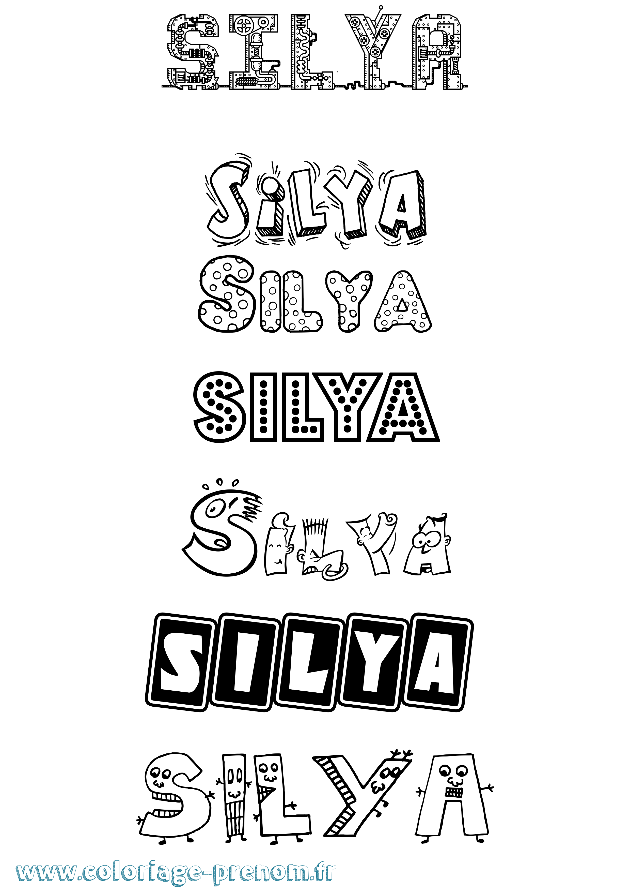 Coloriage Silya Fun Coloriage prénom Silya Fun