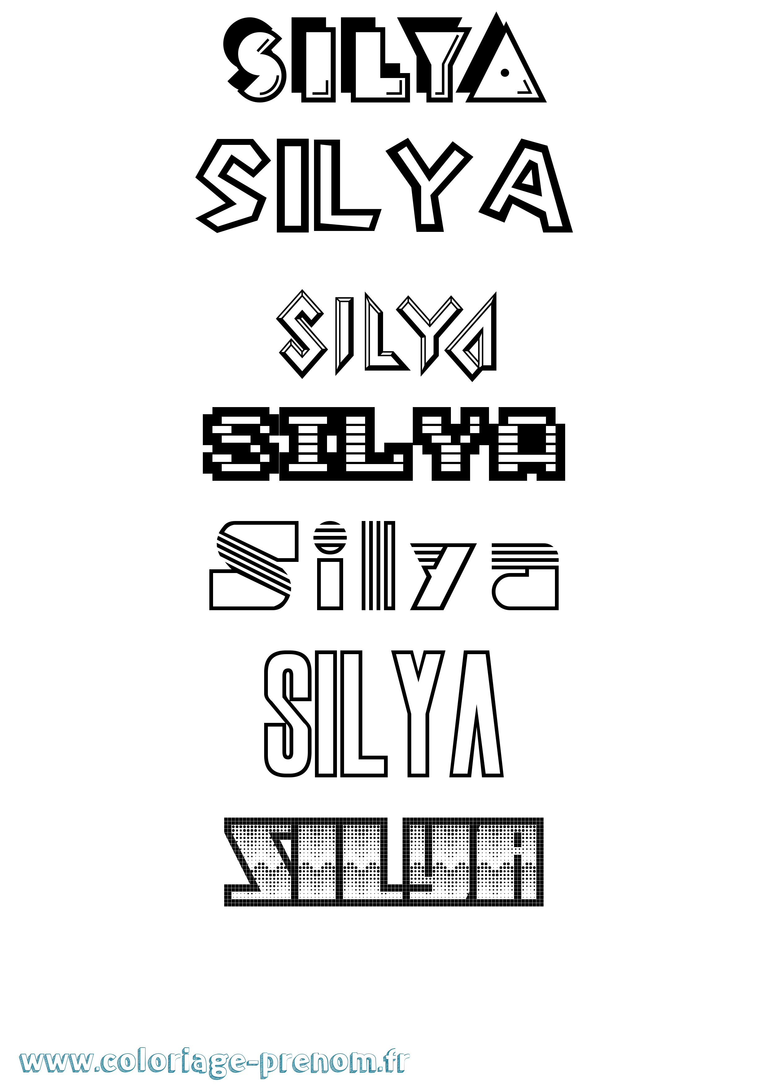 Coloriage Silya Jeux Vidéos Coloriage prénom Silya Jeux Vidéos