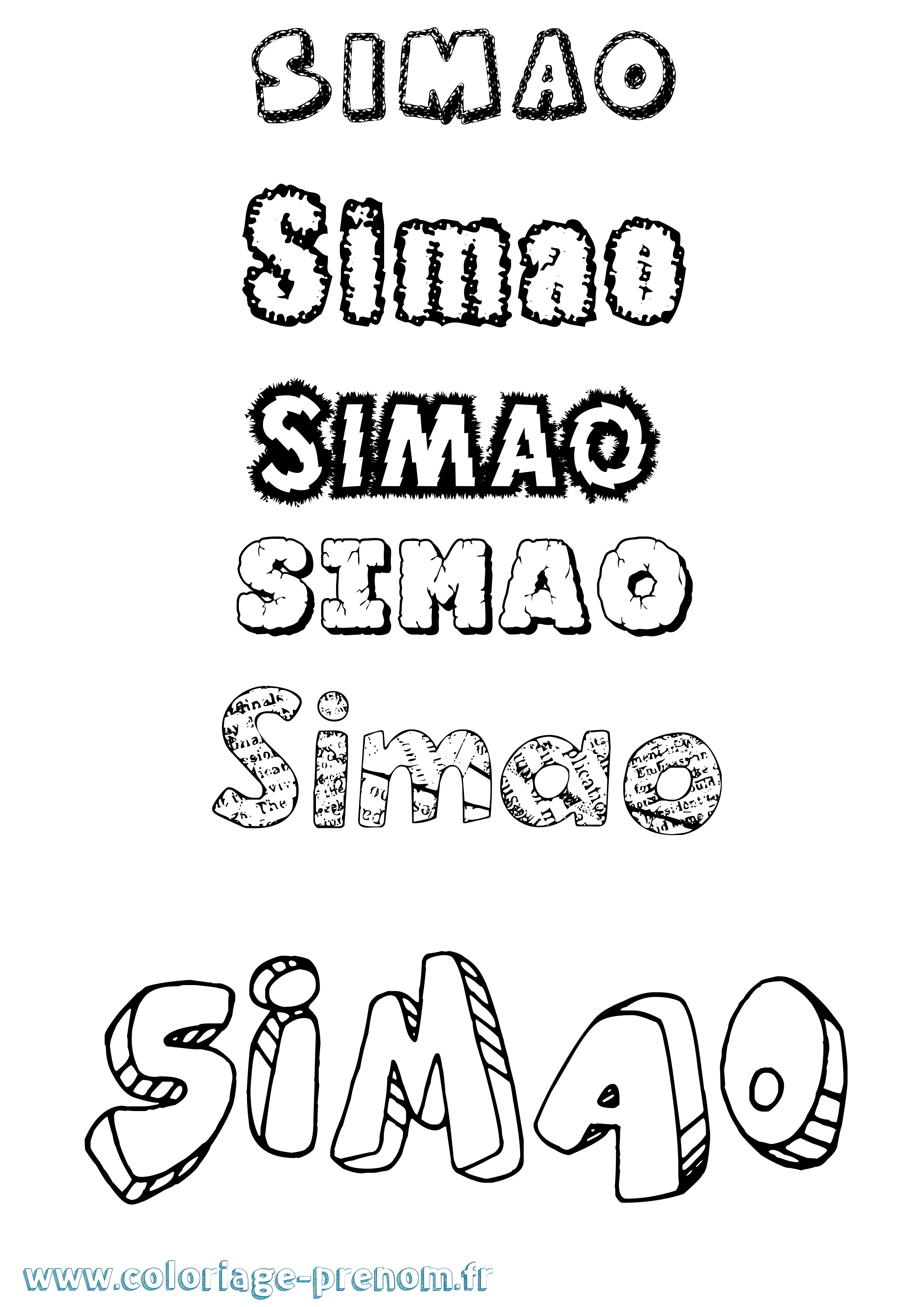 Coloriage Simão Destructuré Coloriage prénom Simão Destructuré