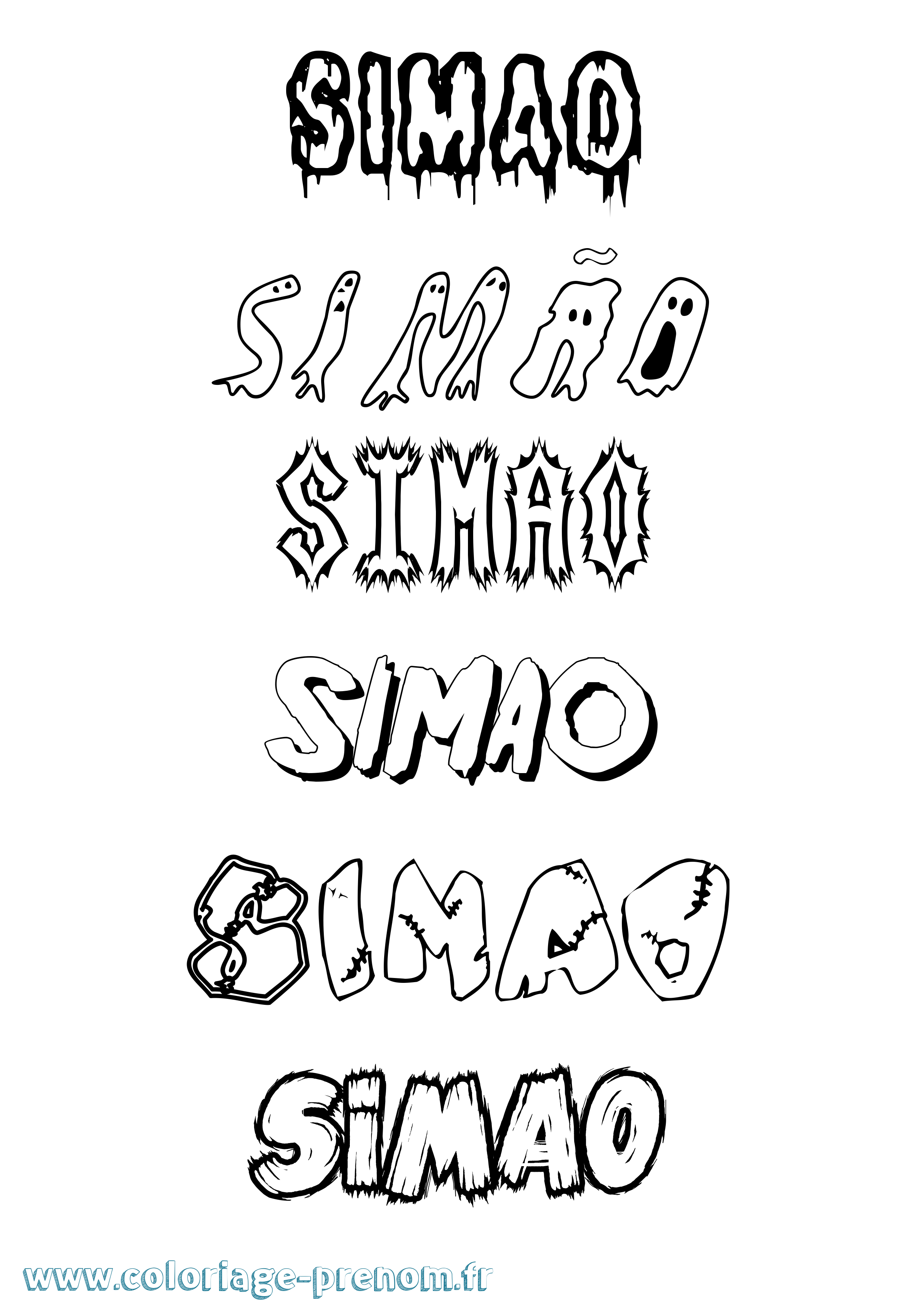 Coloriage Simão Frisson Coloriage prénom Simão Frisson