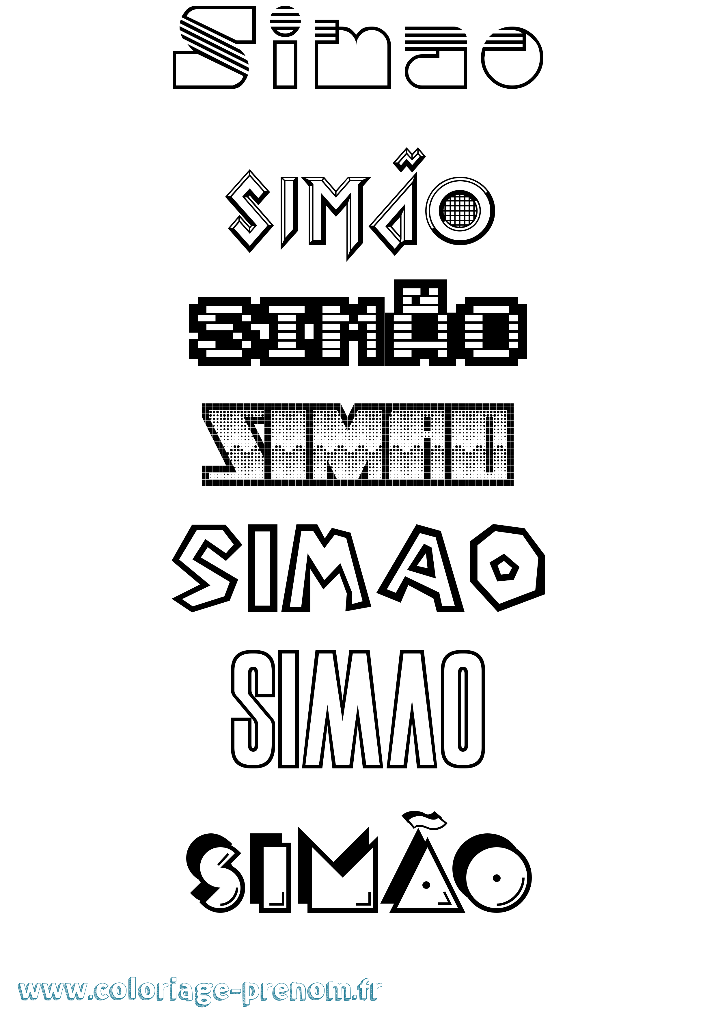 Coloriage Simão Jeux Vidéos Coloriage prénom Simão Jeux Vidéos