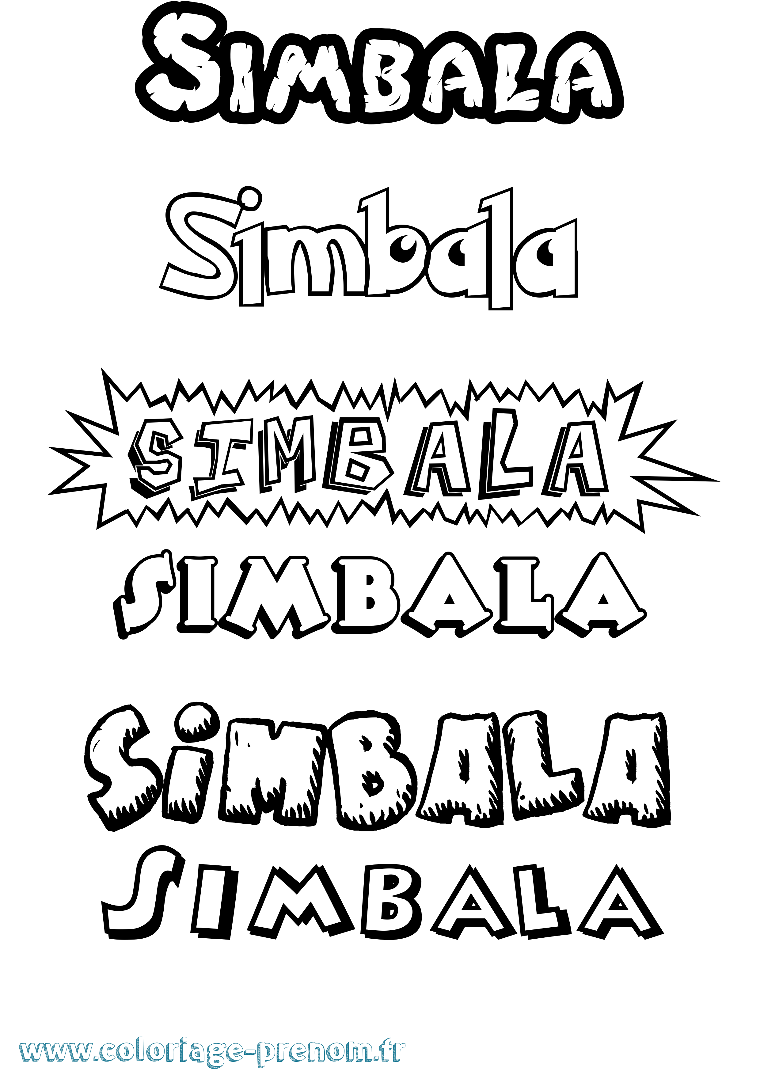 Coloriage Simbala Dessin Animé Coloriage prénom Simbala Dessin Animé