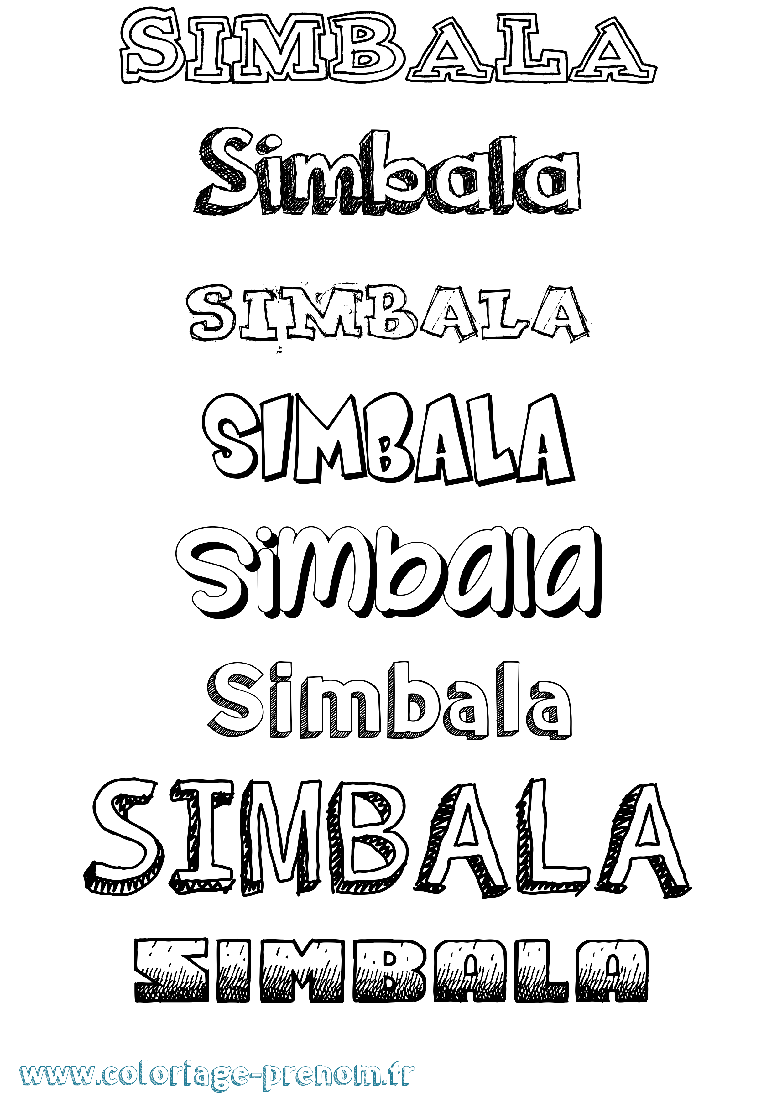Coloriage Simbala Dessiné Coloriage prénom Simbala Dessiné
