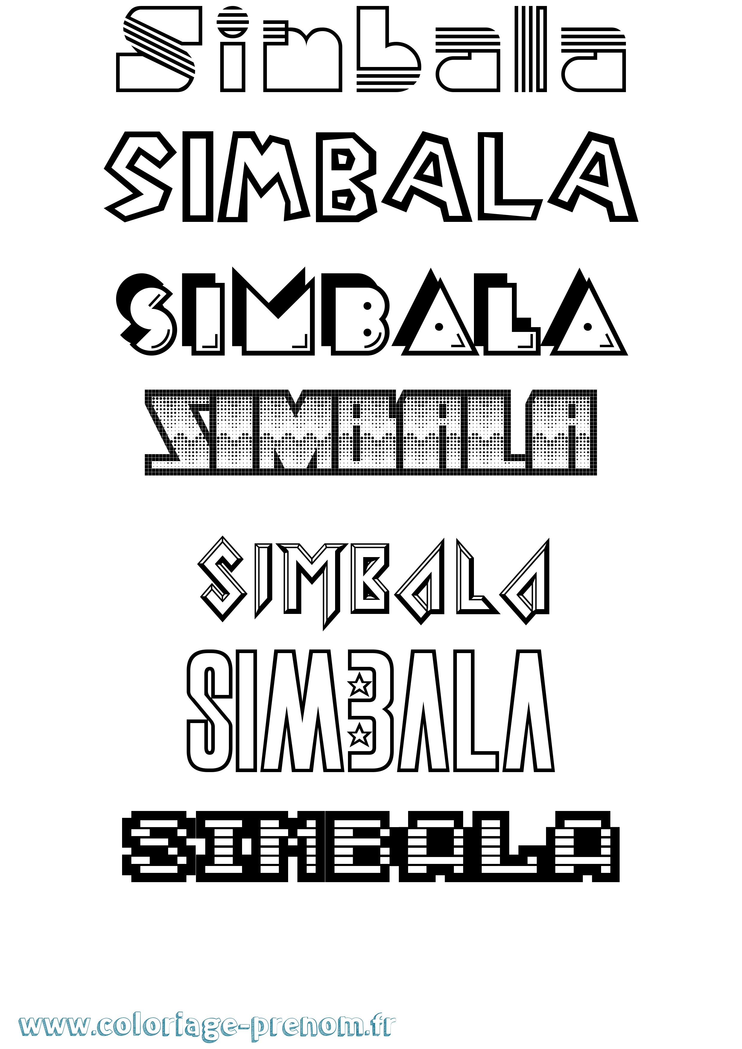 Coloriage Simbala Jeux Vidéos Coloriage prénom Simbala Jeux Vidéos