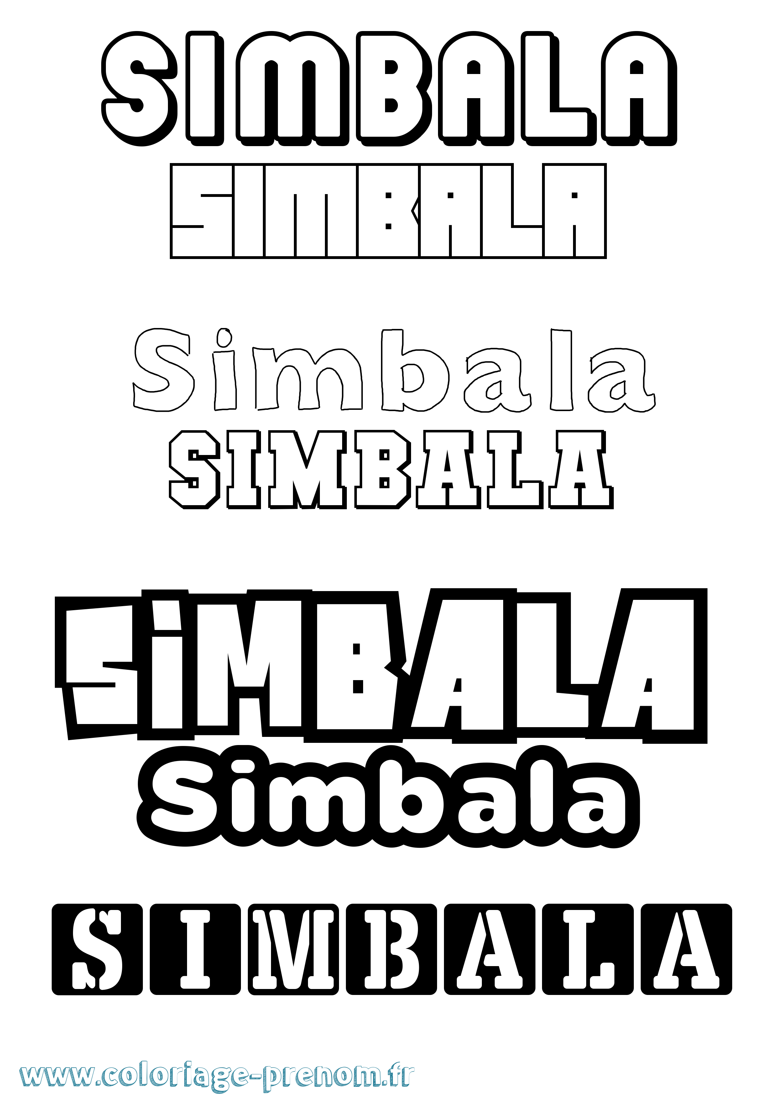 Coloriage Simbala Simple Coloriage prénom Simbala Simple