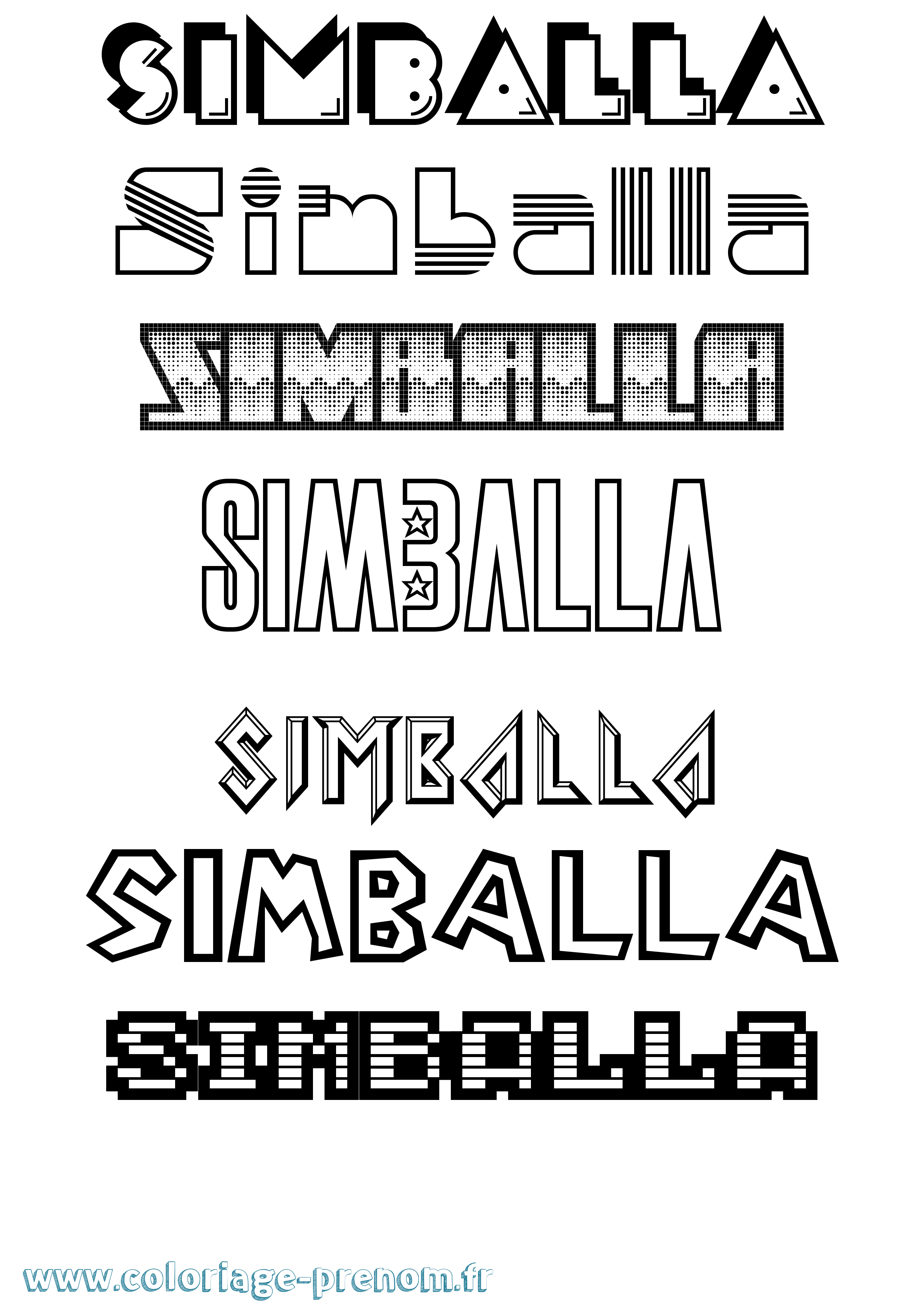 Coloriage Simballa Jeux Vidéos Coloriage prénom Simballa Jeux Vidéos