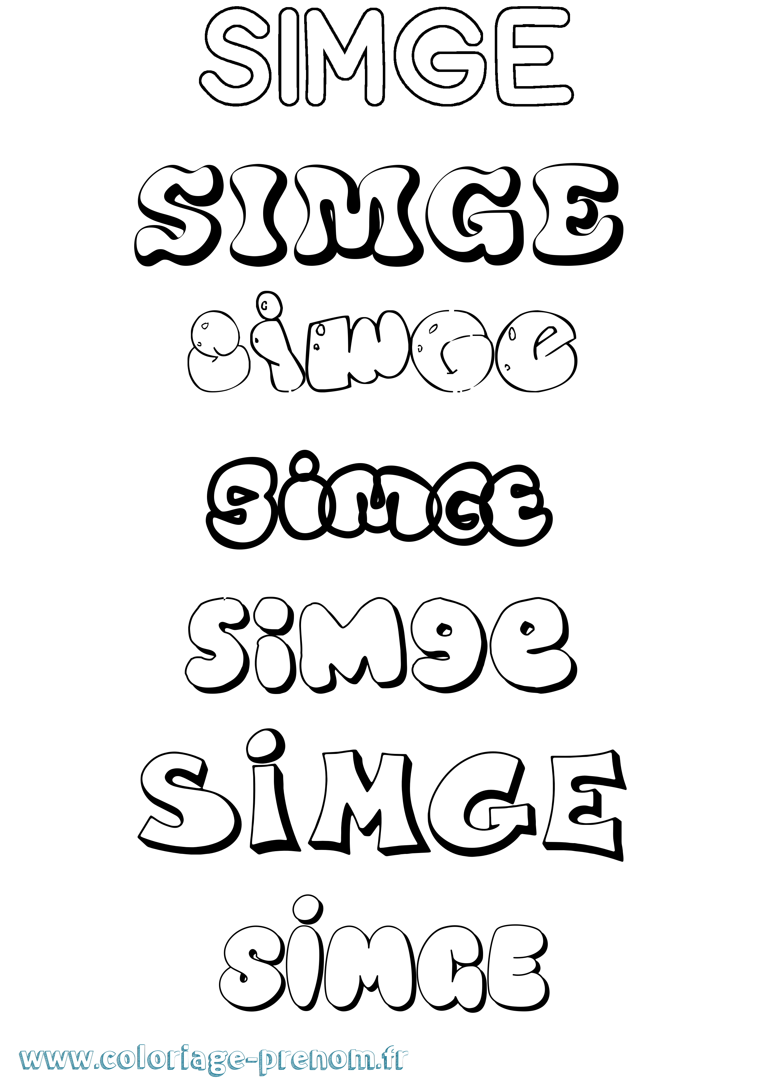 Coloriage Simge Bubble Coloriage prénom Simge Bubble