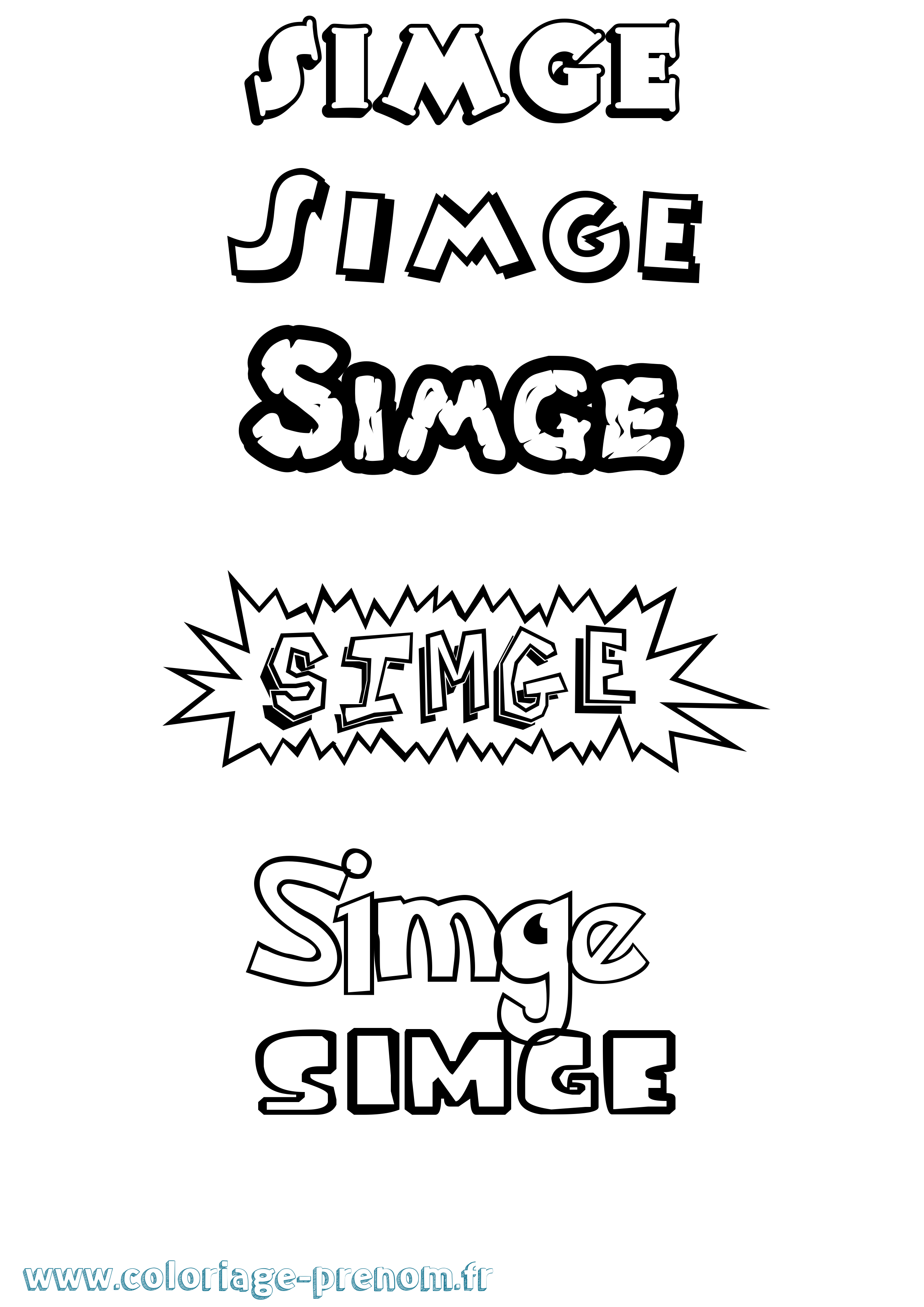 Coloriage Simge Dessin Animé Coloriage prénom Simge Dessin Animé