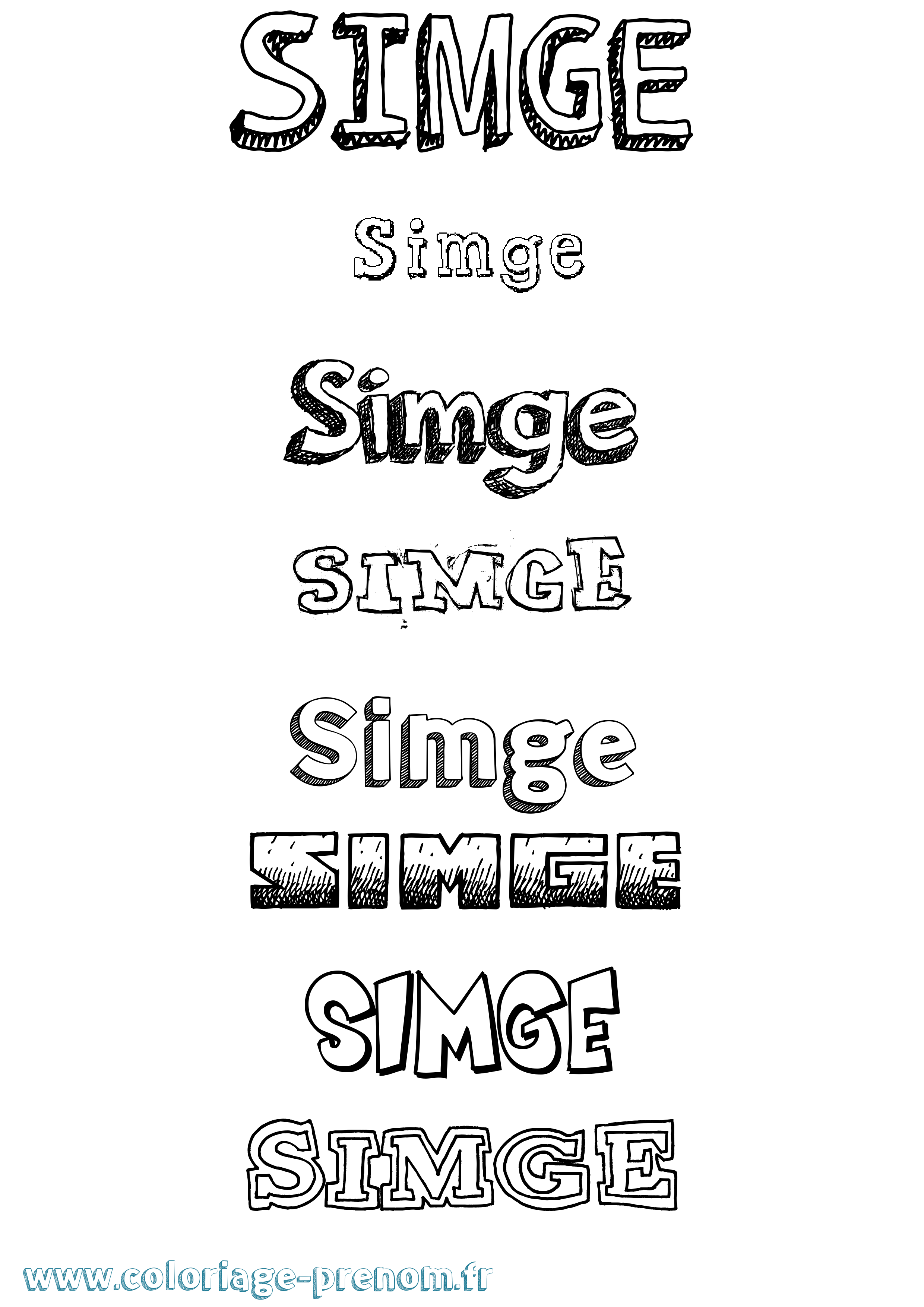 Coloriage Simge Dessiné Coloriage prénom Simge Dessiné
