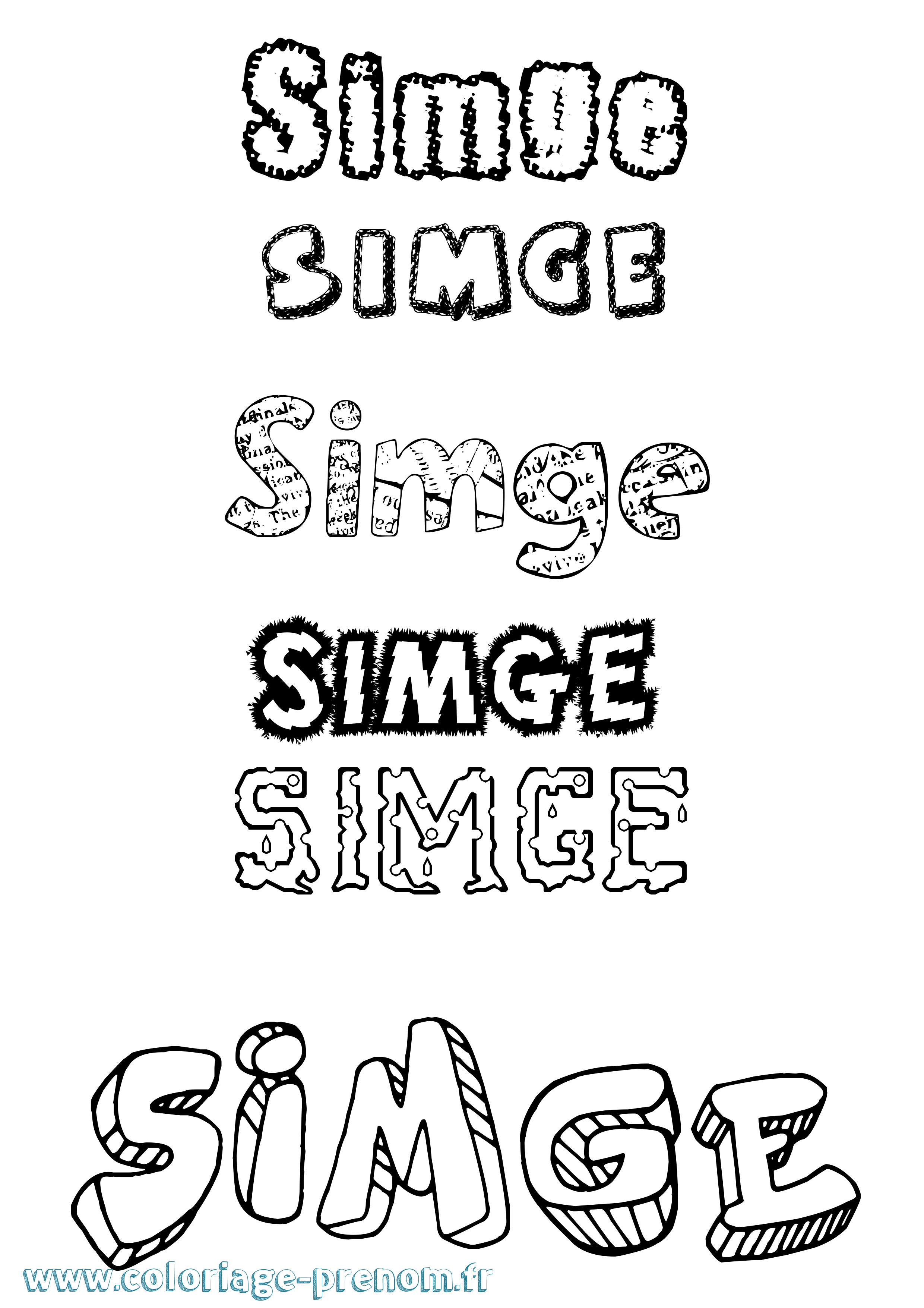 Coloriage Simge Destructuré Coloriage prénom Simge Destructuré
