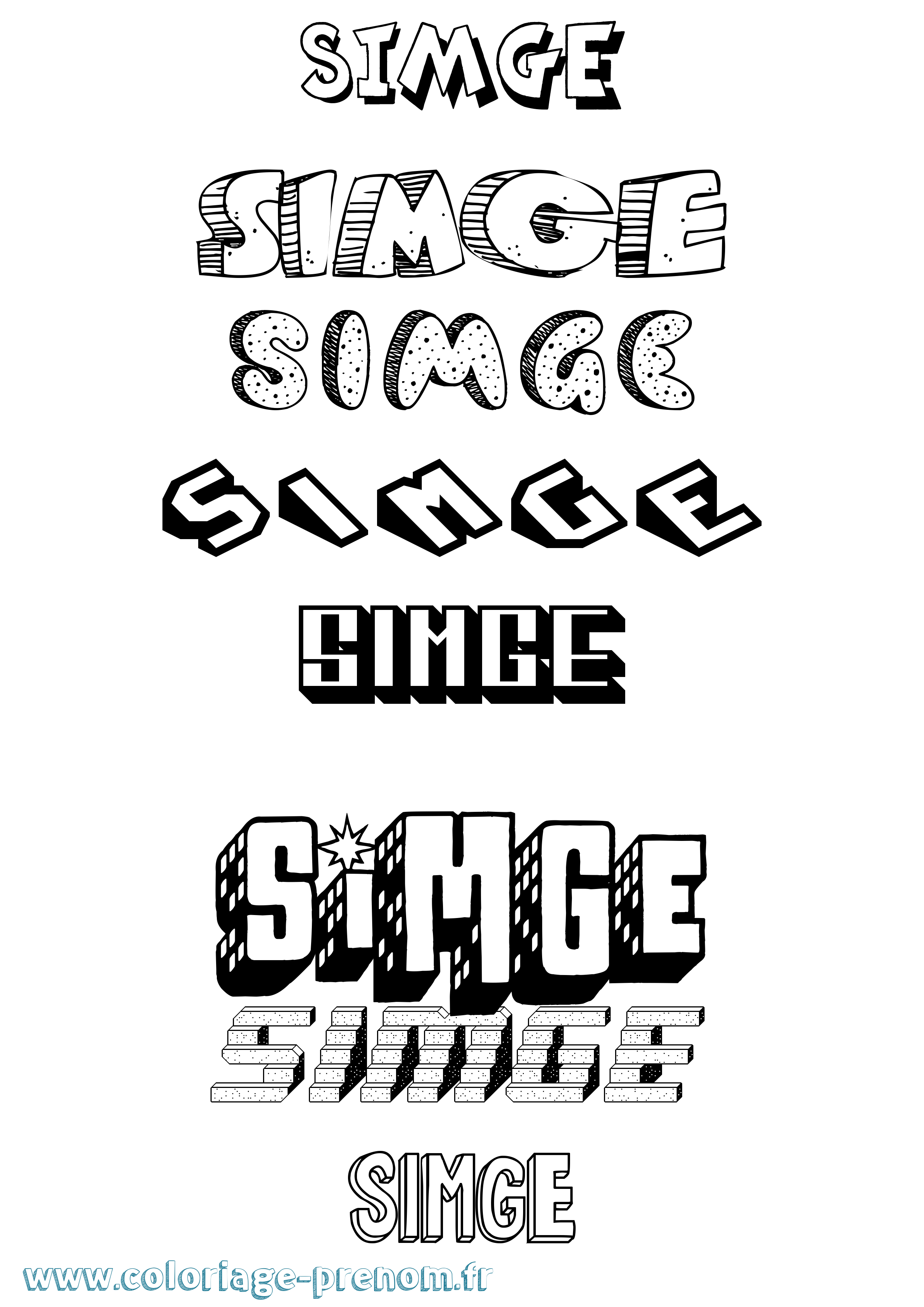 Coloriage Simge Effet 3D Coloriage prénom Simge Effet 3D