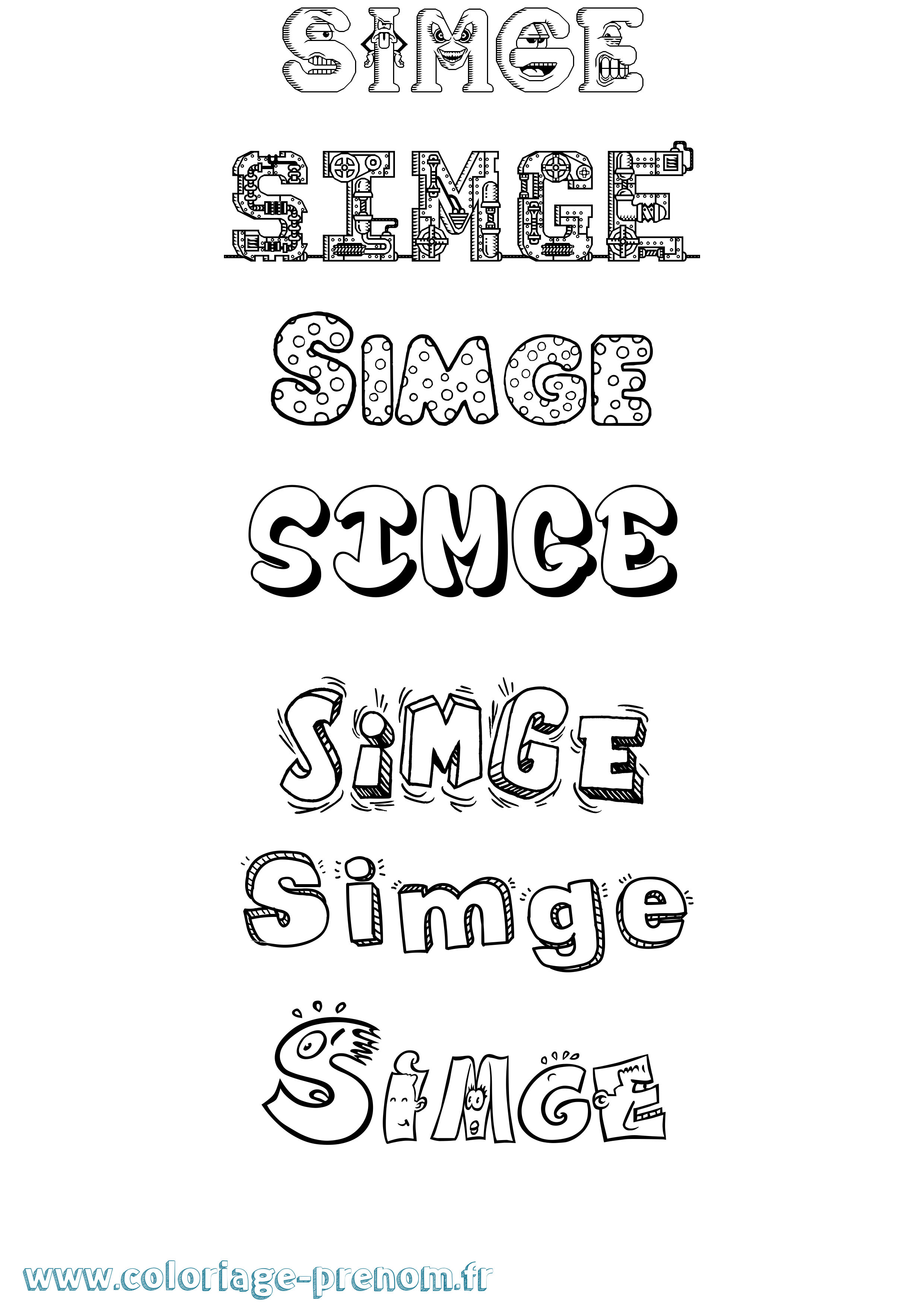 Coloriage Simge Fun Coloriage prénom Simge Fun