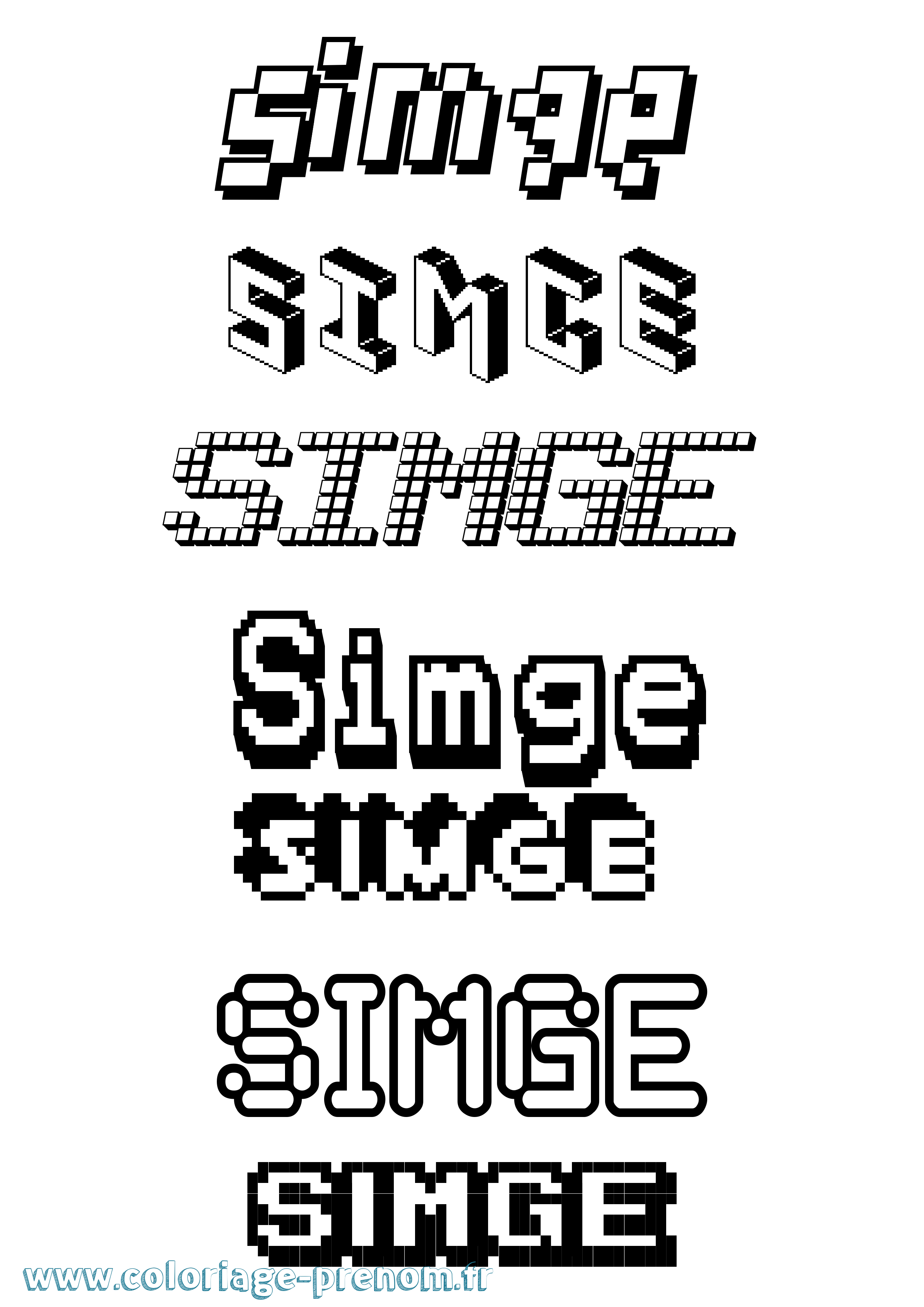 Coloriage Simge Pixel Coloriage prénom Simge Pixel